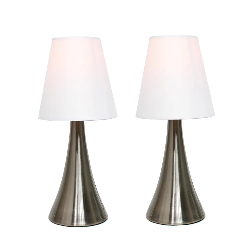 Durable Lamp Set with Incandescent, Contemporary, Touch Sensor - White Brushed Nickel Model 626FC6