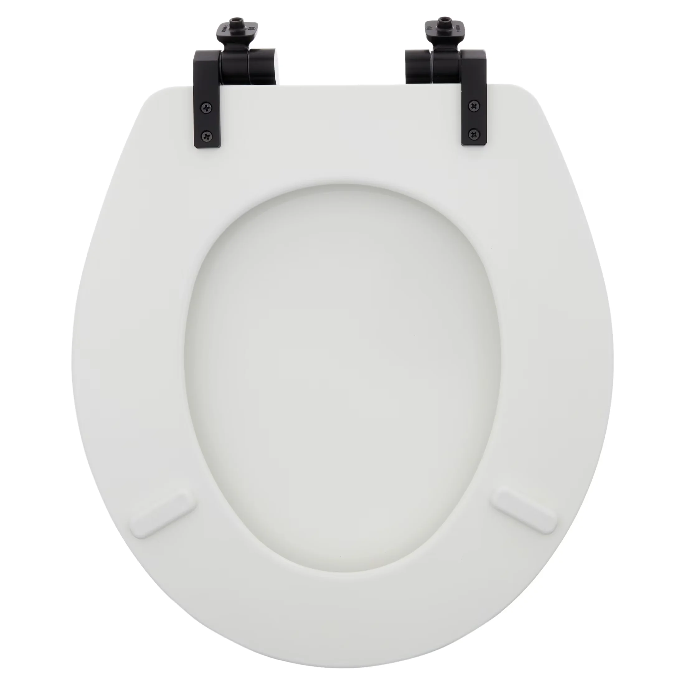Classic Toilet Seats And Lid with Seat Secure, Fits most manufacturers’ round toilets - Enameled Wood White Model A87A0C
