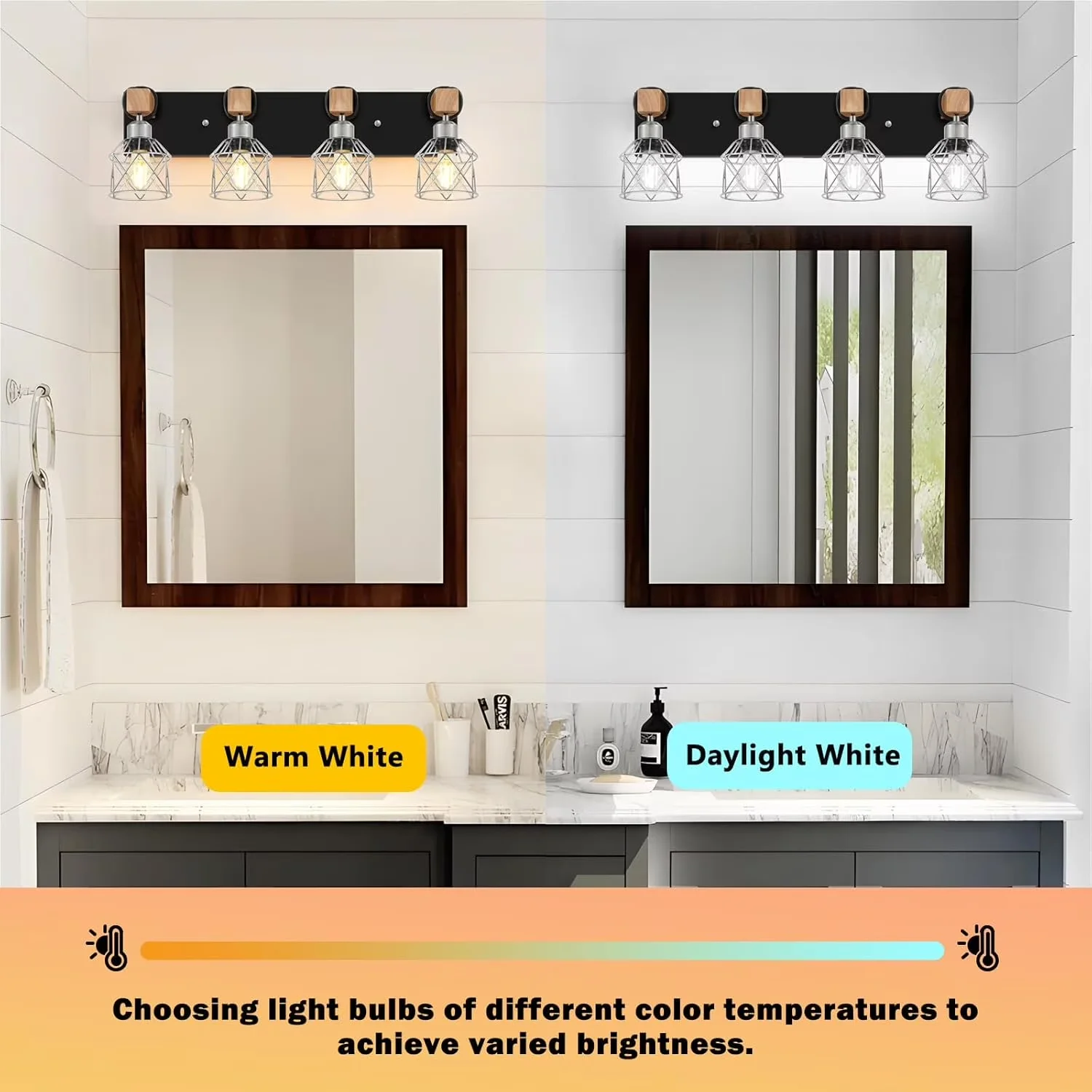 Innovative Bathroom Renovation with Incandescent, Farmhouse - Black, Silver, Brown, Multicolor Wood Model B71BBE