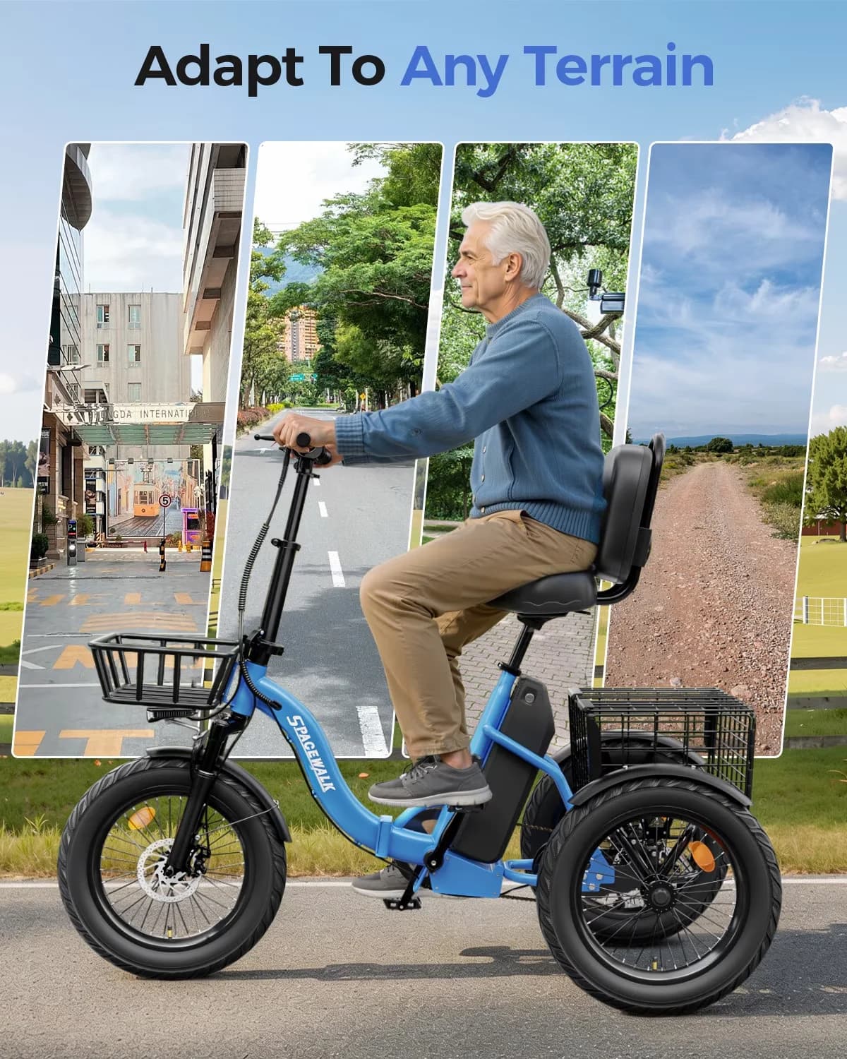 Electric Bike Sleek with Battery, 700W, 48V - Blue - Quality Construction Model 1C2A08