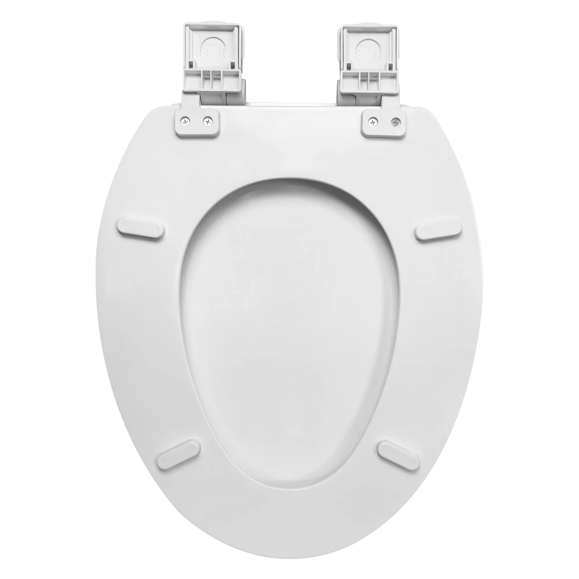 Compact Toilet Seats And Lid with Soft Close, Quick Release - 51% Rice Husk +39% Wood Powder+5% Plastic+5% Pain White Model 682876
