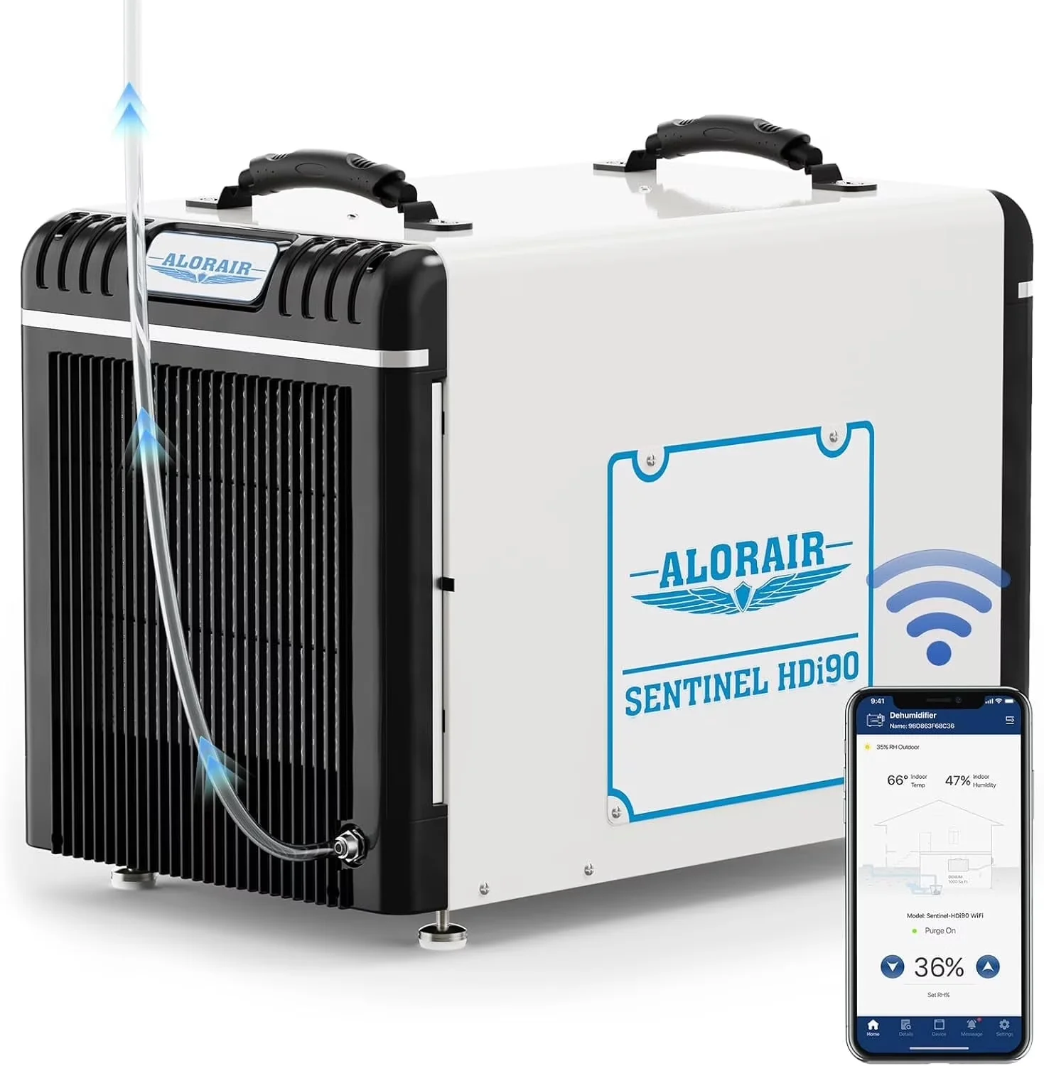Premium Dehumidifier with Adjustable Humidistat, Wireless Technology - White Model 9440B9