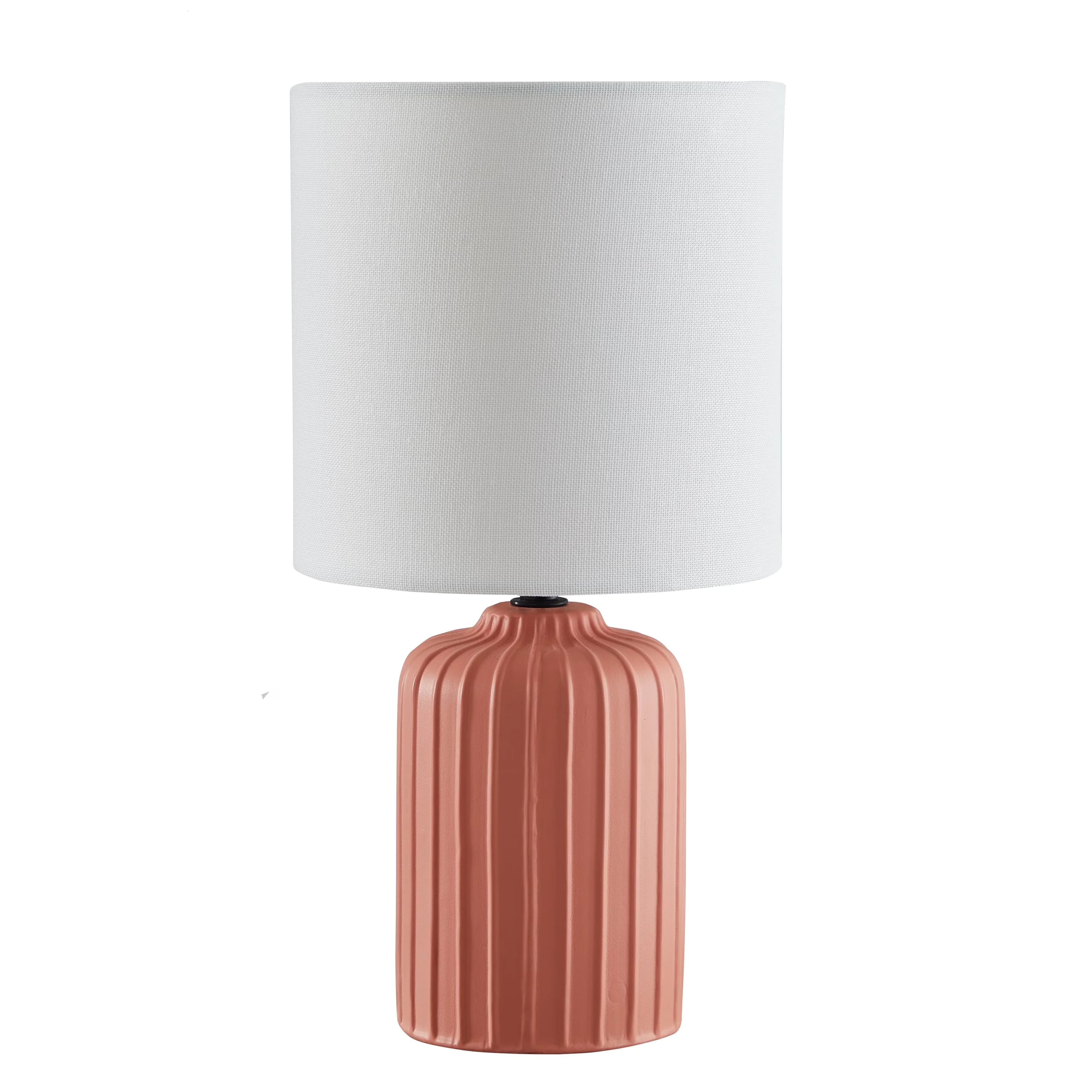Sleek Lamp with Accent Lamps, Power Outlet, Modern - Red Ceramic 75 Inch Model 15BCB3