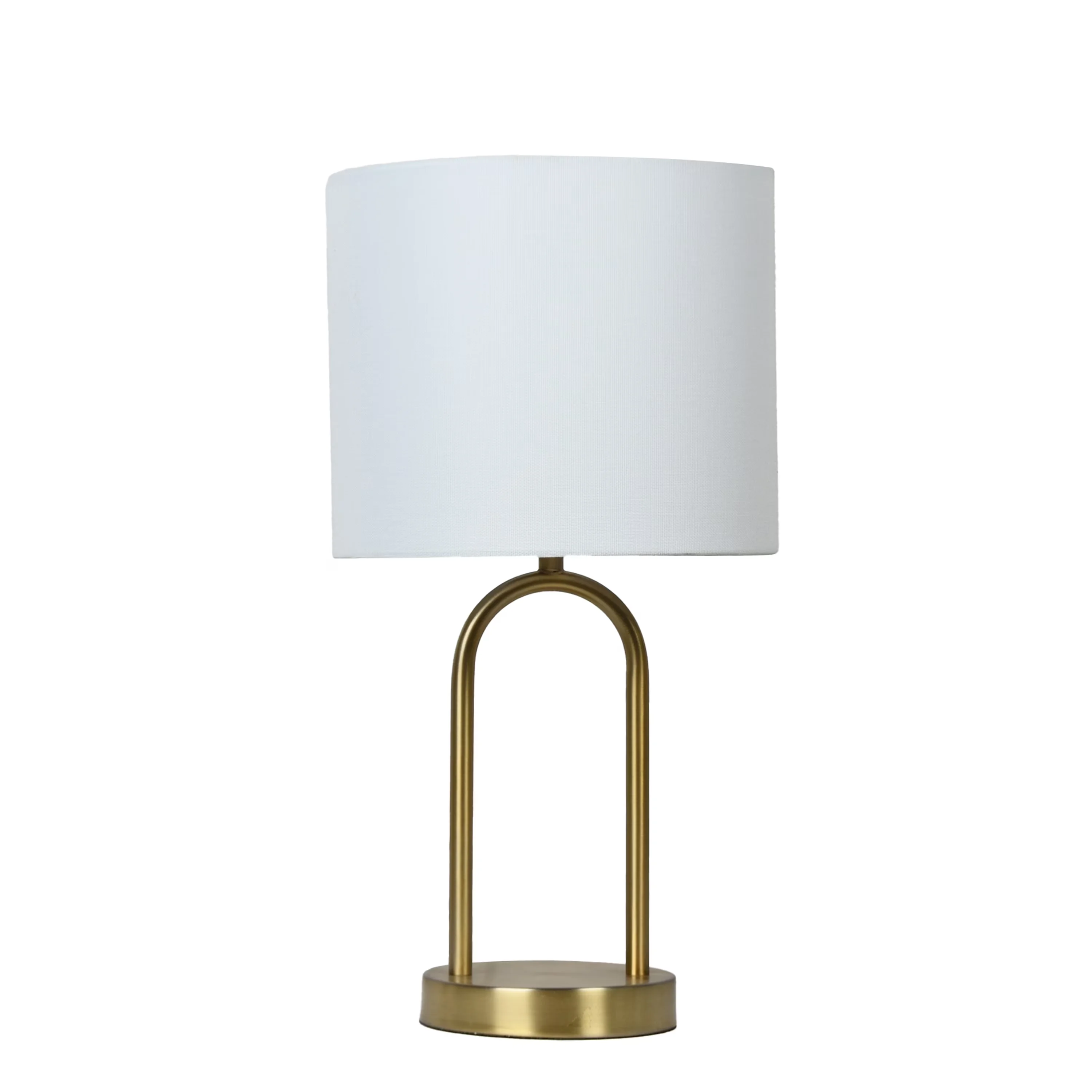 Table Lamp Reliable with Incandescent, Energy Efficient - Iron, Fabric, Plastic Gold, White Model 990B96