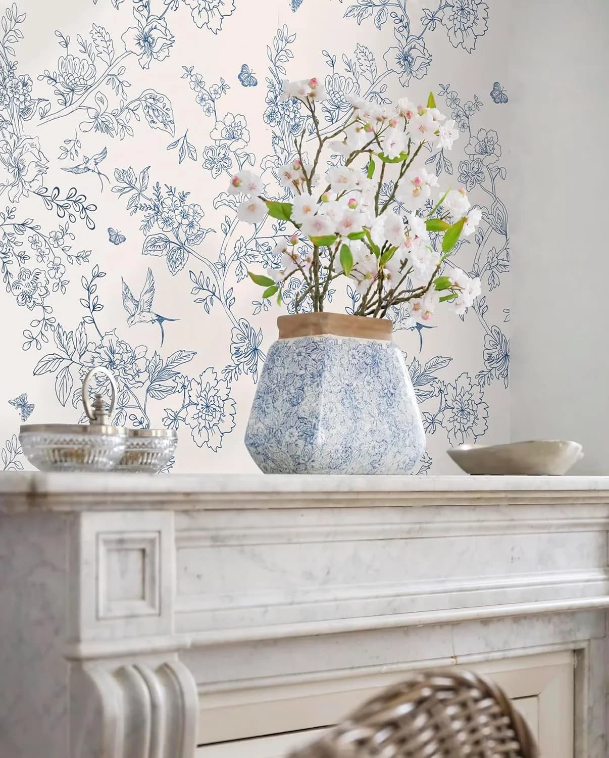 Versatile Wallpaper with Removable, Easy To Clean - Vinyl White for Bedroom, Bathroom Model 1AA7EB