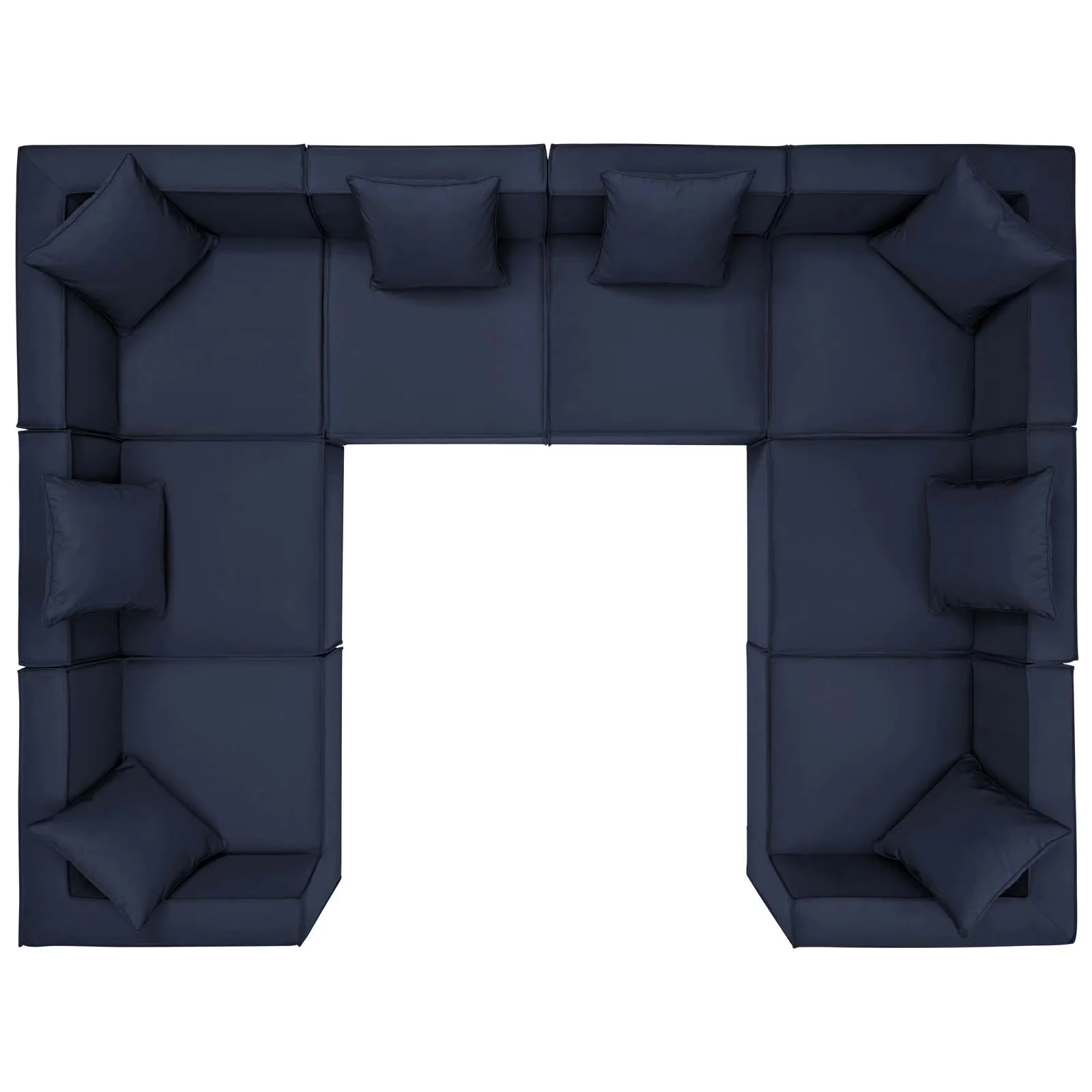 Professional Outdoor Sofas Sectional with Contemporary, Water-Resistant, Material: Fabric - Blue Fabric Model D15E89