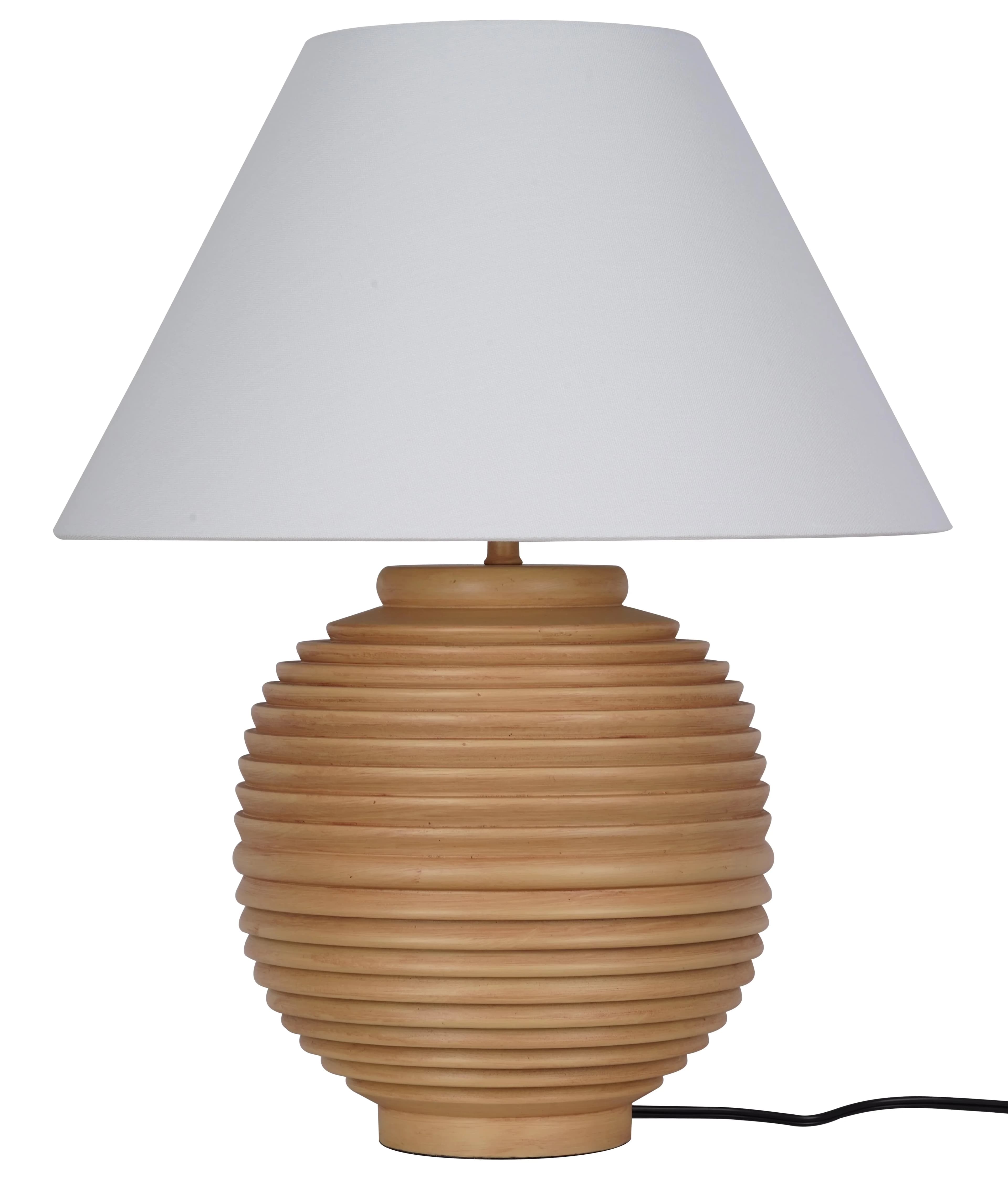 Stylish Table Lamp with Incandescent, Modern, 22'' - Resin Beige for Living Room, Bedroom Model EE215A
