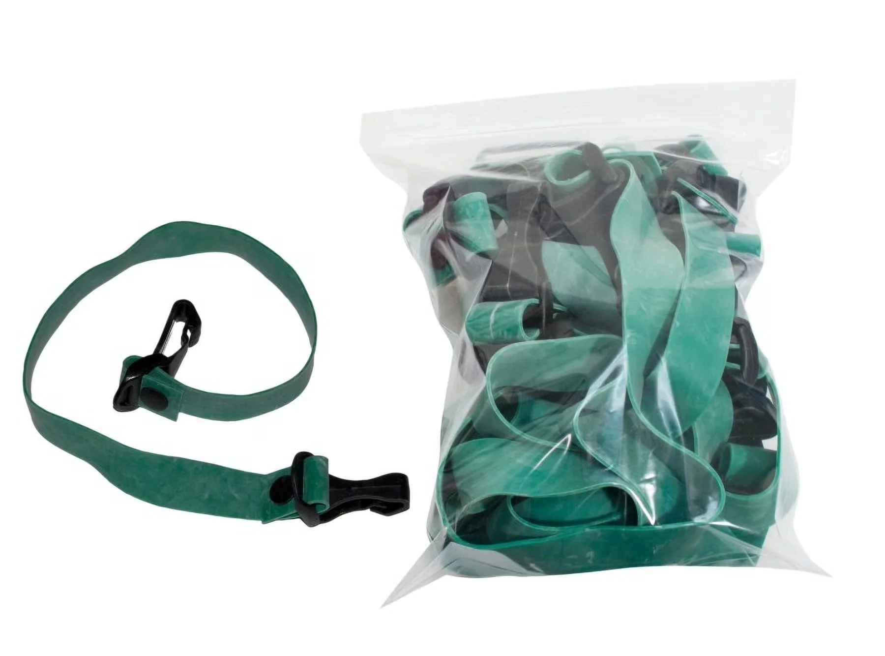 Premium Home Gym Accessory with Adjustable Straps, AccuForce low-powder exercise band - Green Elastic Model 5B7067