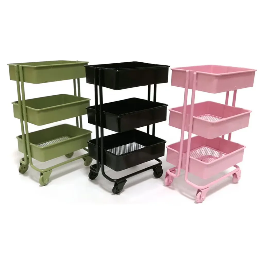 Classic Garage Storage Supply with Rolling, Modern, Type: Trolley Storage Rack - Iron Pink Model 90CBD0