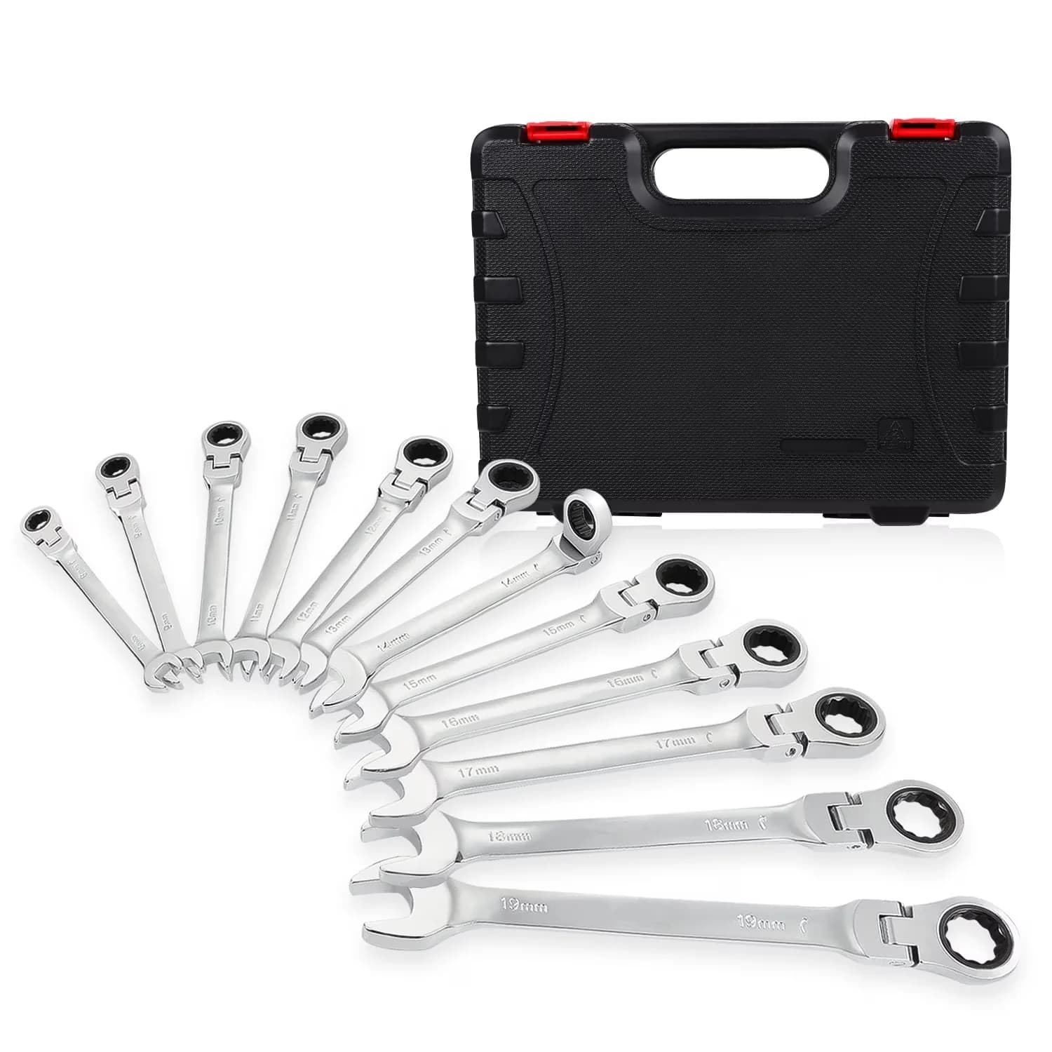 Professional Hand Tool Set with Adjustable, Chrome Vanadium Steel - Silver 12 ct Model D89B75