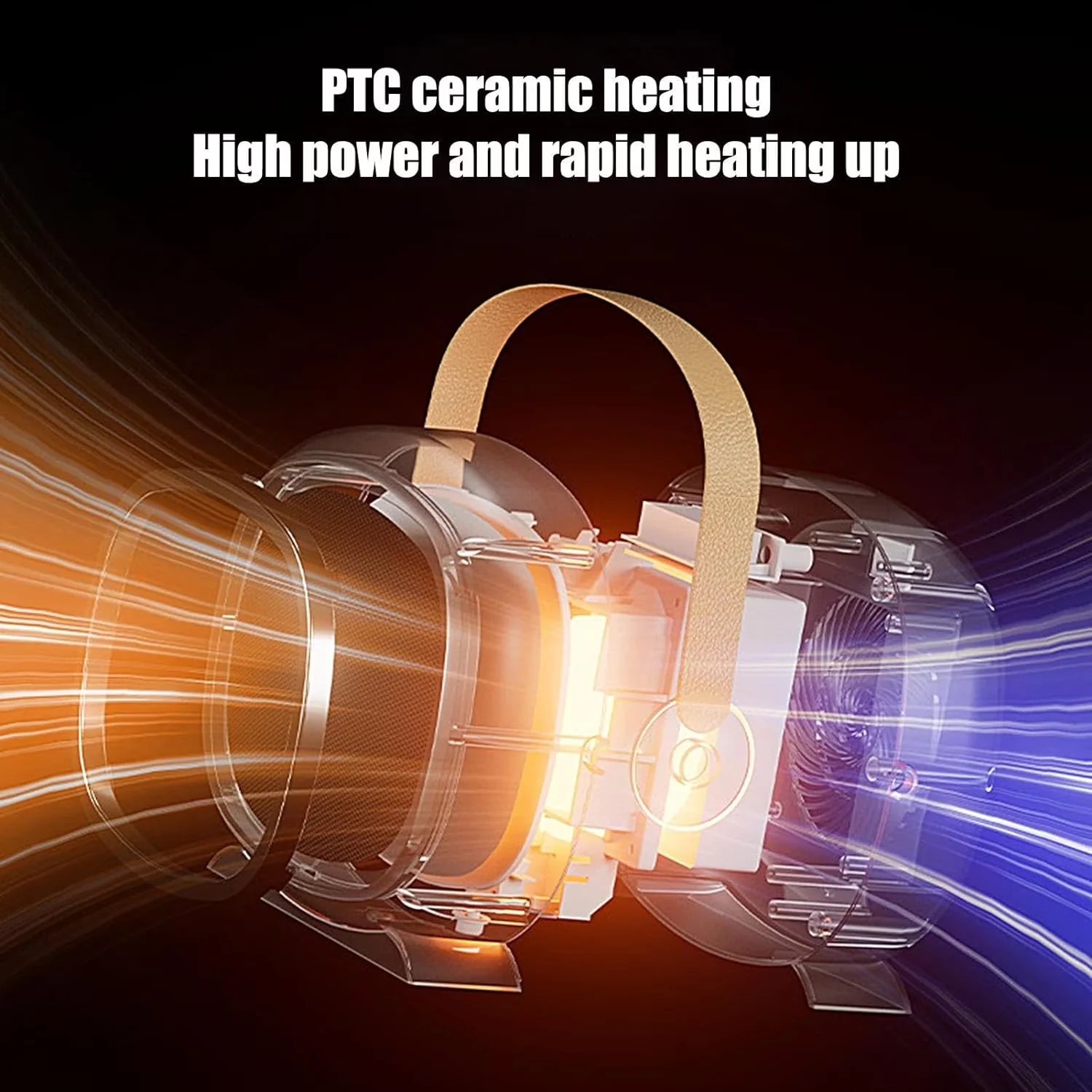 Portable And Electric Space Heater Compact with 1200W, Automatic Shutoff - White Model FDD938