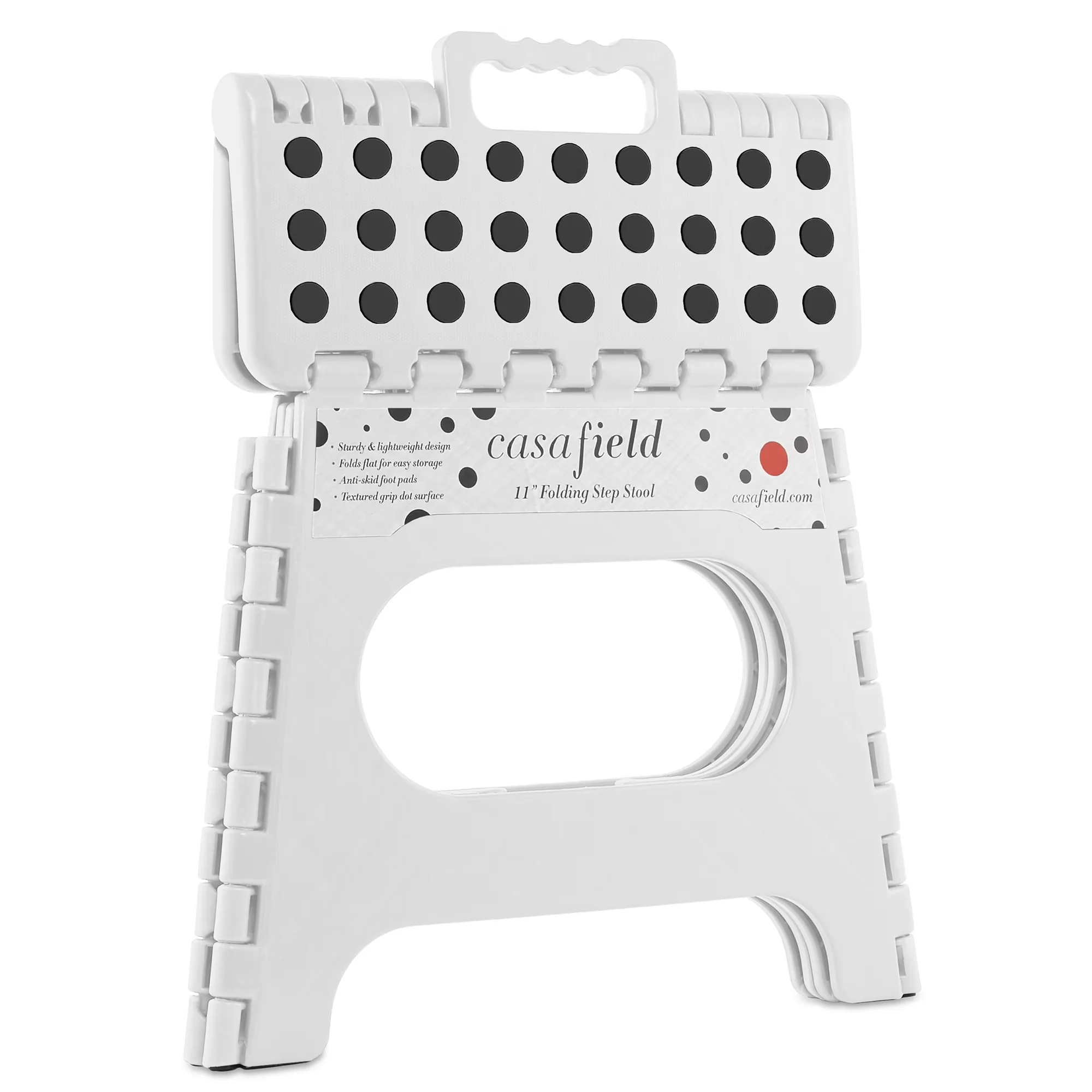 Ladders And Step Stool Stylish with Foldable, Equipped with Anti-Skid Foot Pads - Plastic White Model C455A8