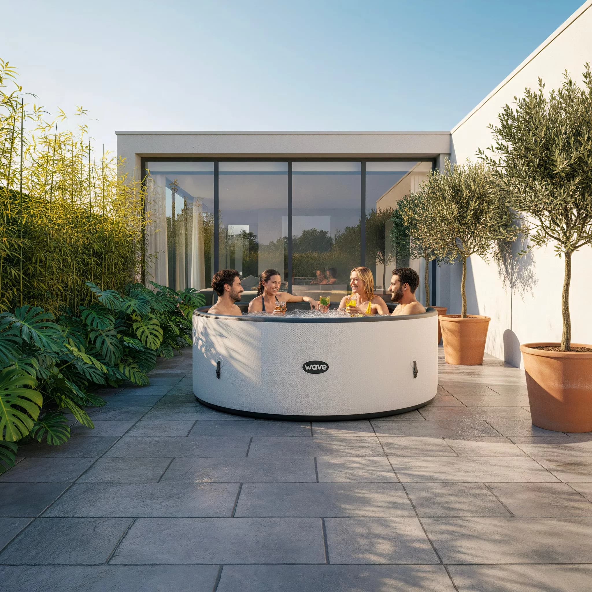 Hot Tub Professional with Inflatable, Uv Resistant - White 130 - Durable Build Model A096B1