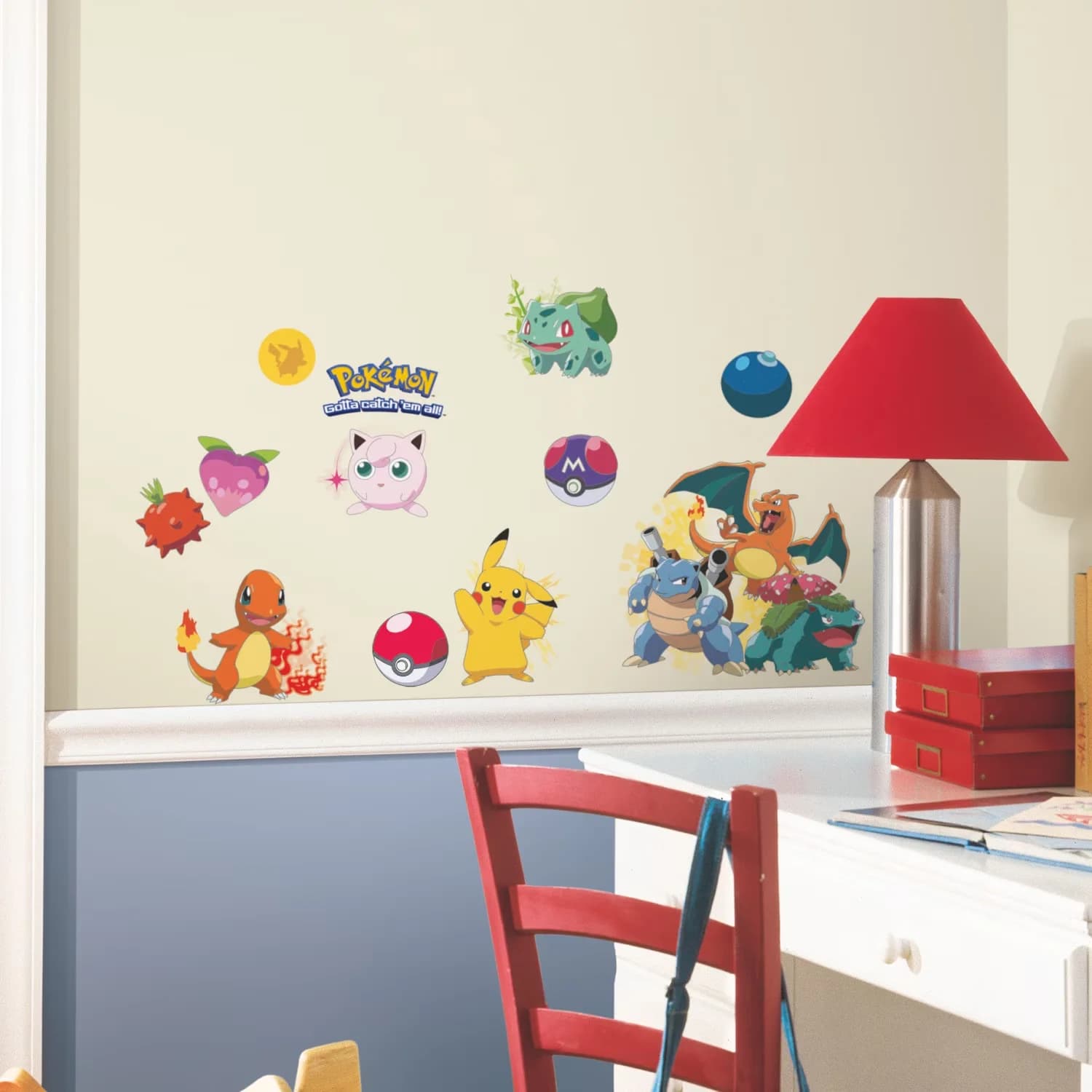Sleek Wallpaper Wall Decals Wall Covering with Reusable, Iconic Pokemon - Vinyl Assorted Model 381015