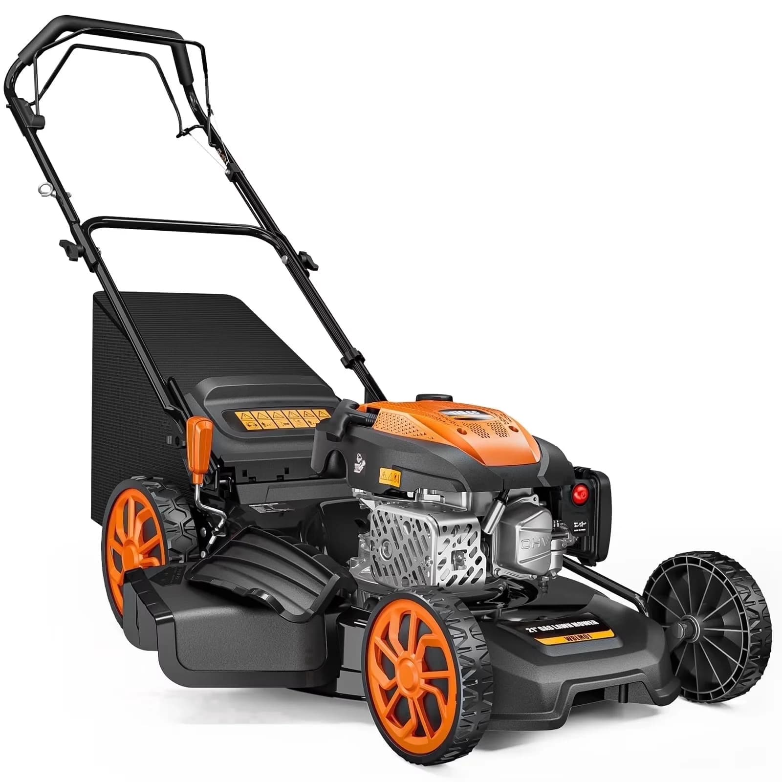 Compact Push Mower with Adjustable Speed, Adjustable Cutting Height, Mulching - Orange Model 112EC2