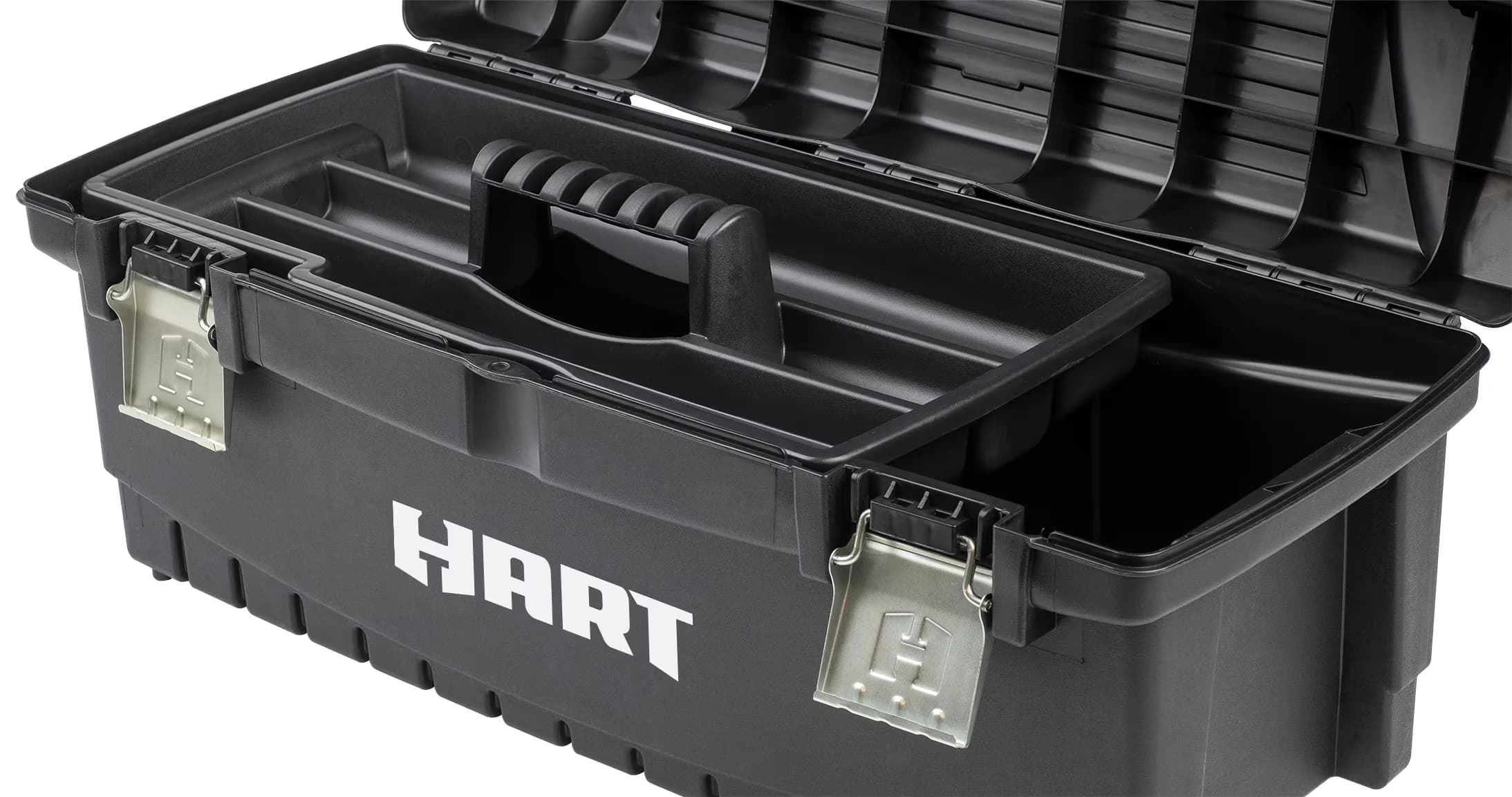Reliable Toolstorage with Storage, Resin Tool Storage and Organization, Blue Accents - Plastic Black Model 1C8731
