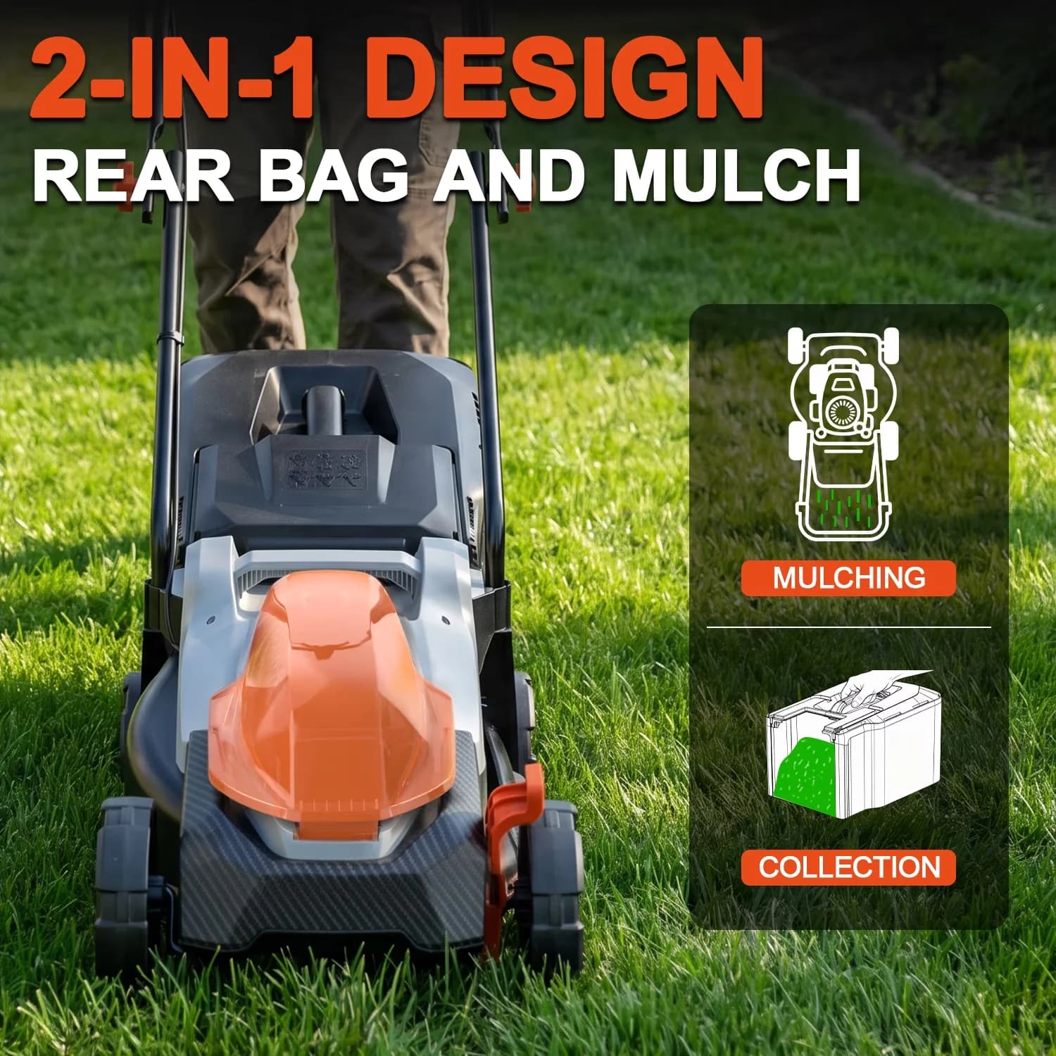 Quality Push Mower with Adjustable Cutting Height, Walk-Behind Mowers - Black Model BD2F73