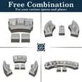 Compact Outdoor Sofas Sectional with Contemporary, Uv Resistant, Soft Cushions and Ottoman - Gray Wicker Model F91F57