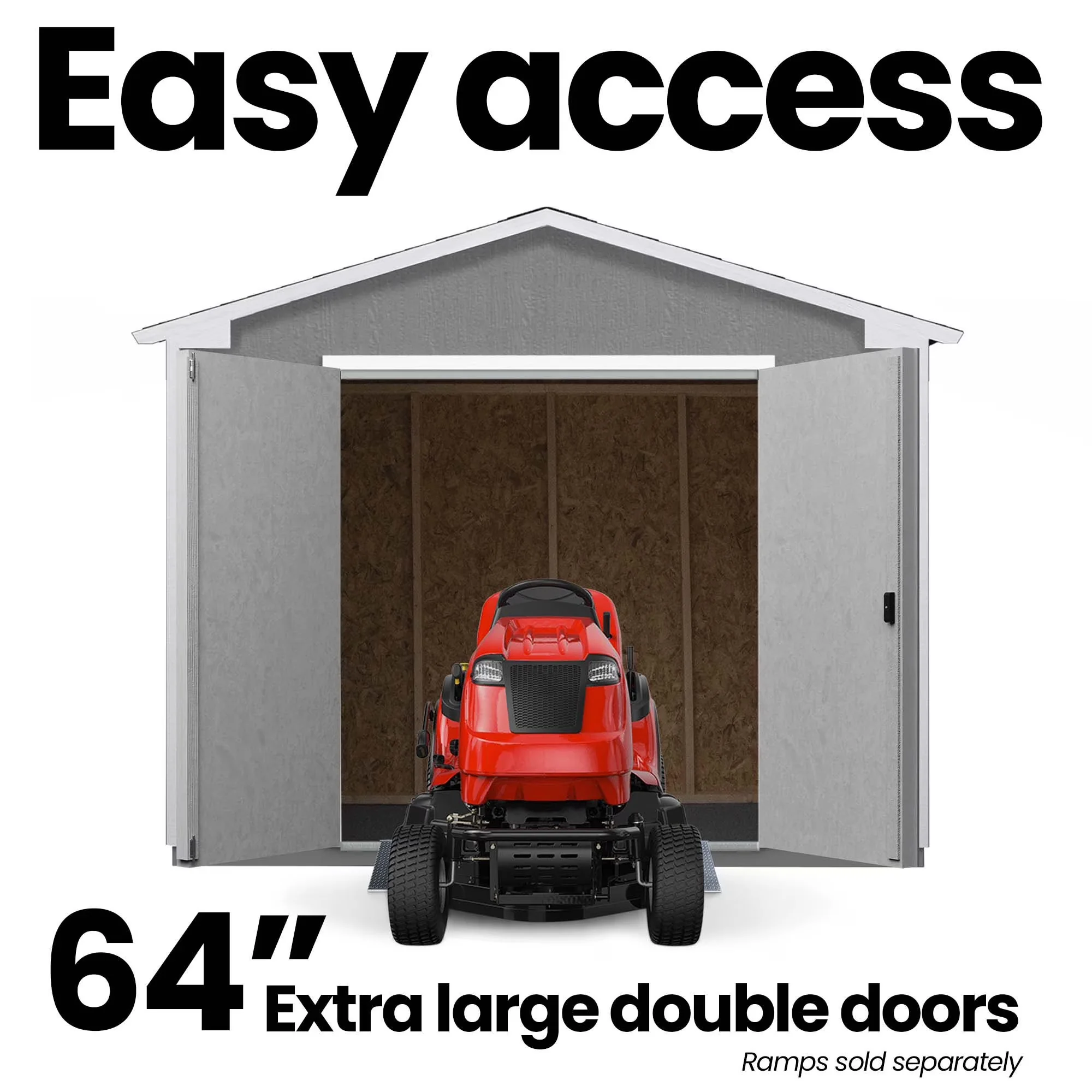 Professional Shed with Paintable, Lockable Door - Wood Brown 10 ft for Everyday Use Model 454FA1