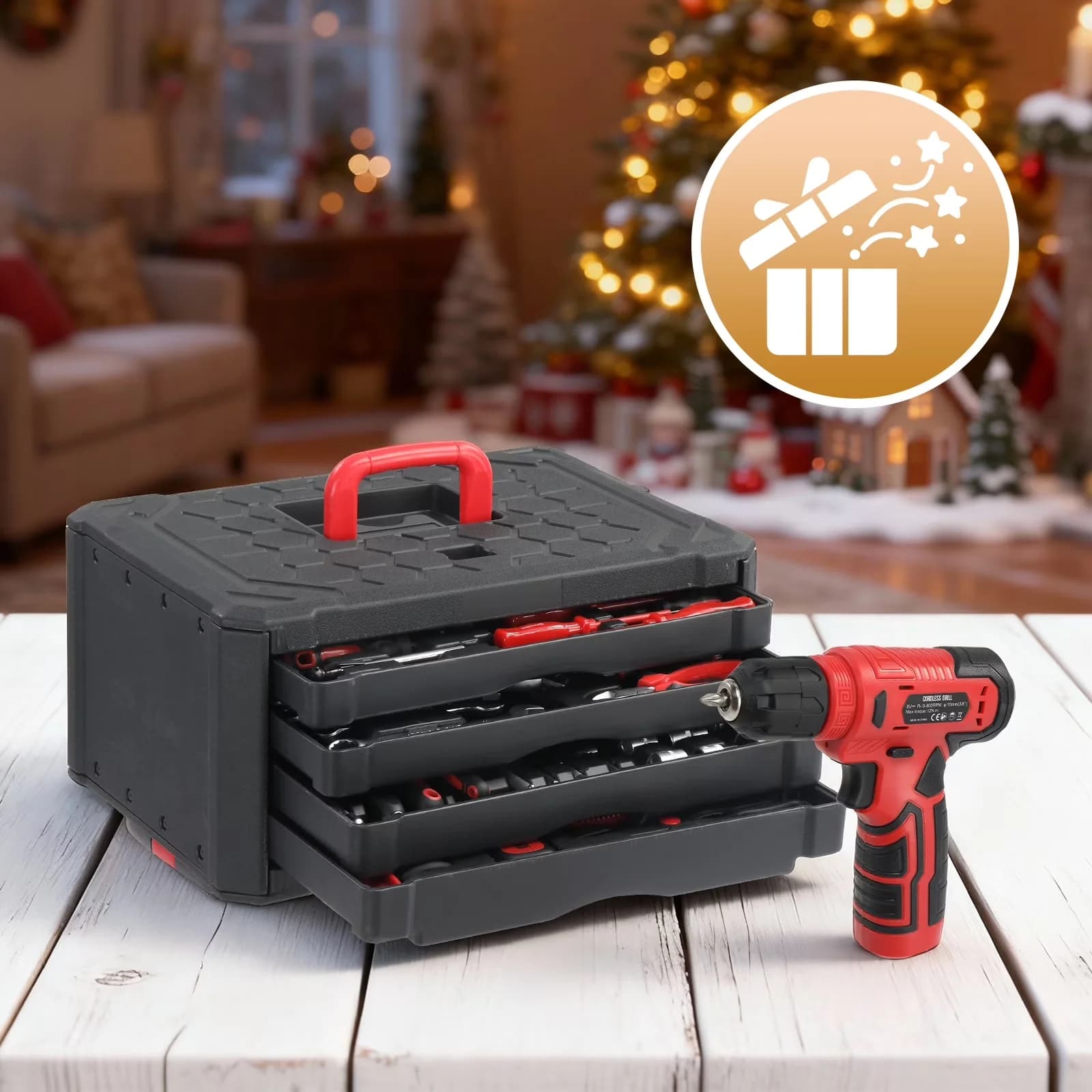 Hand Tool Set Essential with Compact, 1000 Pcs, Household Repair Kit - Black Model 53B4A7