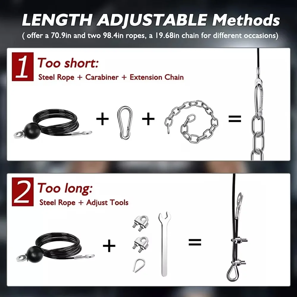 Essential Home Gym Accessory with Heavy Duty, Cable Pulley System - Metal Black Model 263A00