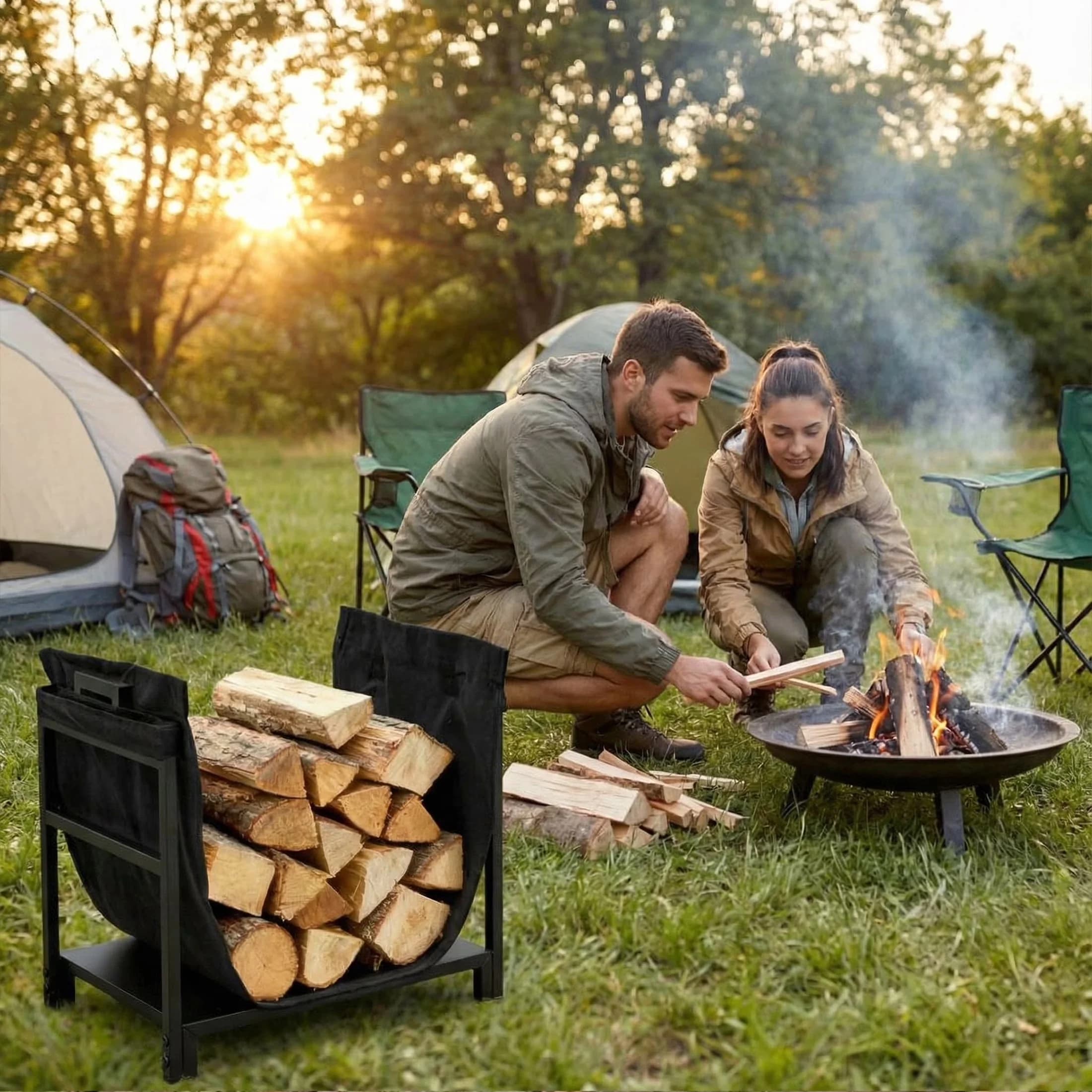 Outdoor Heating Modern with Contemporary, Removable Canvas - Black 18" for Indoor Model 68EF4E