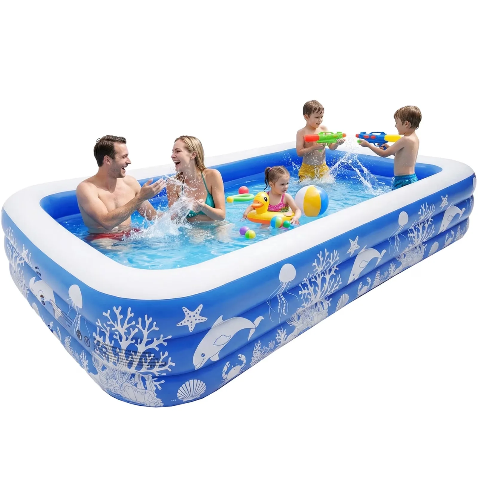 Innovative Inflatable Pool with Puncture Proof, Puncture Resistant - Blue Model CEF774