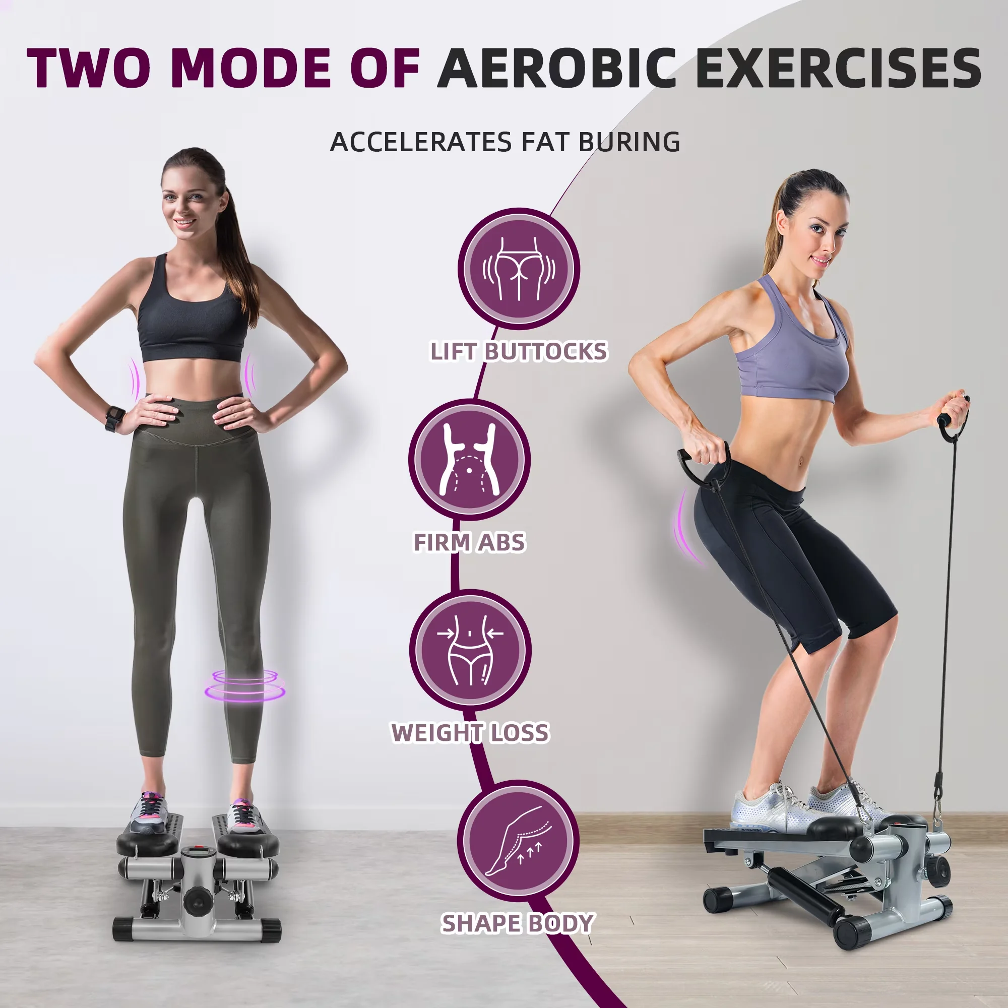 Home Gym Quality with Battery, Stair Steeper, 300 lbs Weight Capacity - Mini Model CE322C