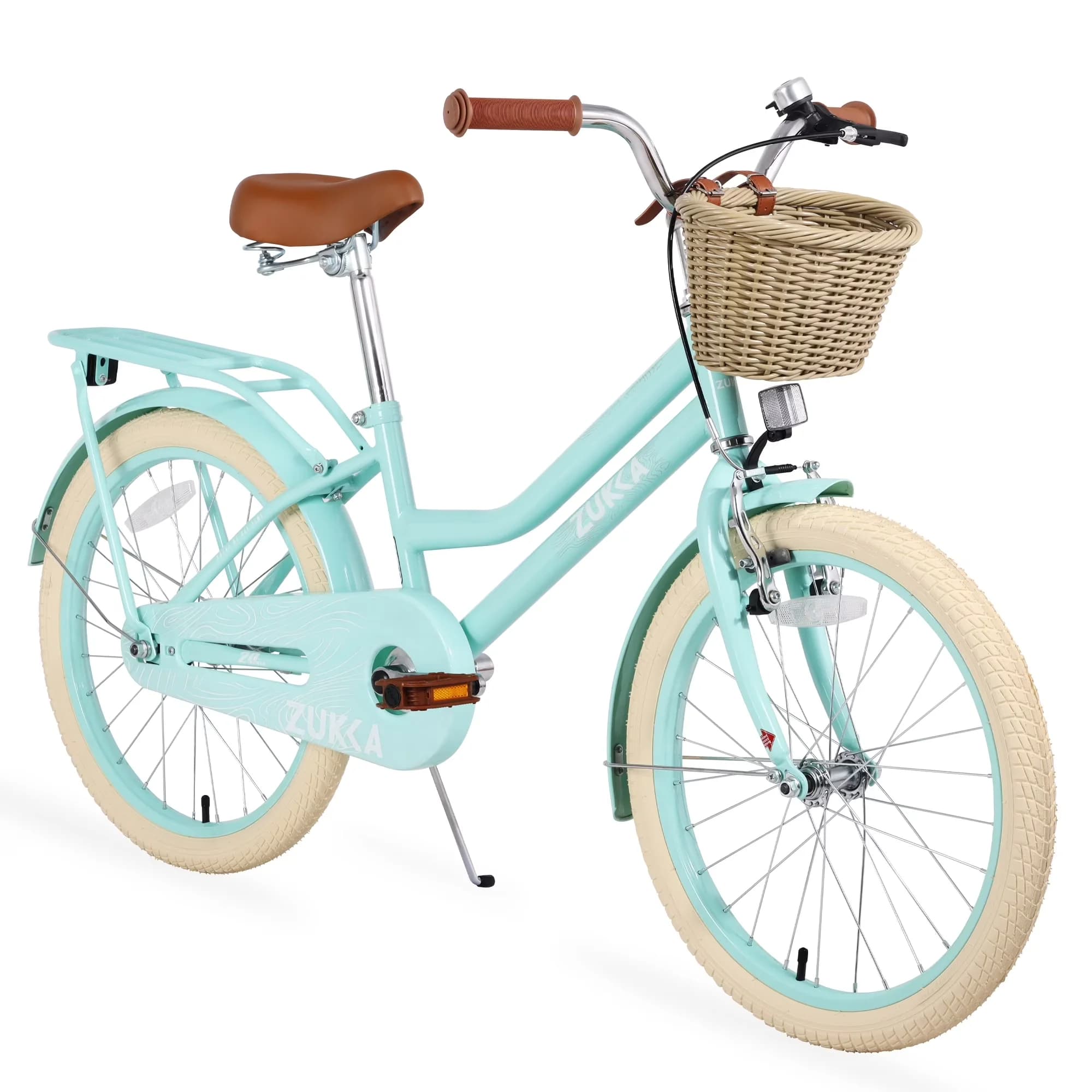 Professional Kids Bike with Adjustable Seat, 20" Cruiser in Green, Front Basket - Green Model C7A05A