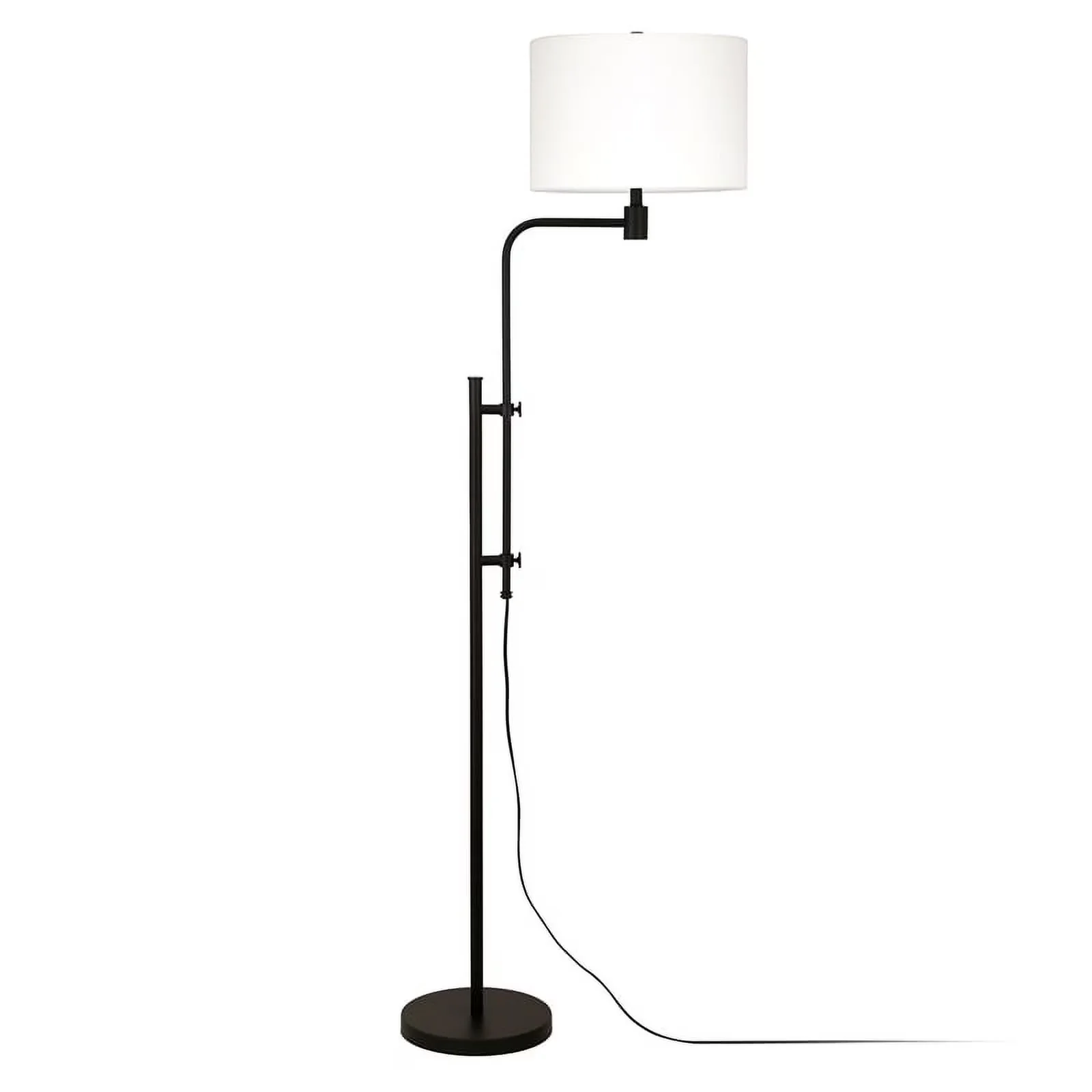 Durable Floor Lamp with Incandescent, Traditional, Adjustable Height - Black Metal Model 09575E