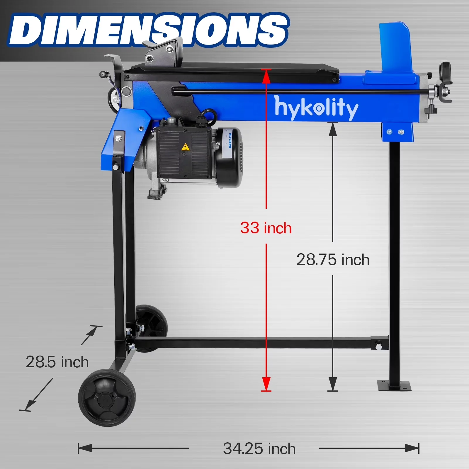 Stylish Logsplitter with Wheeled, Stand, Firewood Cutting Machine - Royal Blue Model 3B4B36