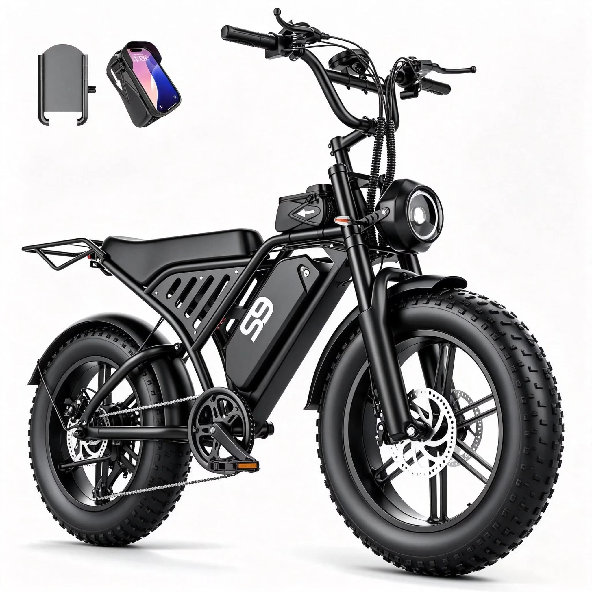 Efficient Electric Bike with Battery, 750W, 48V - Black - Universal Fit Model D8A466