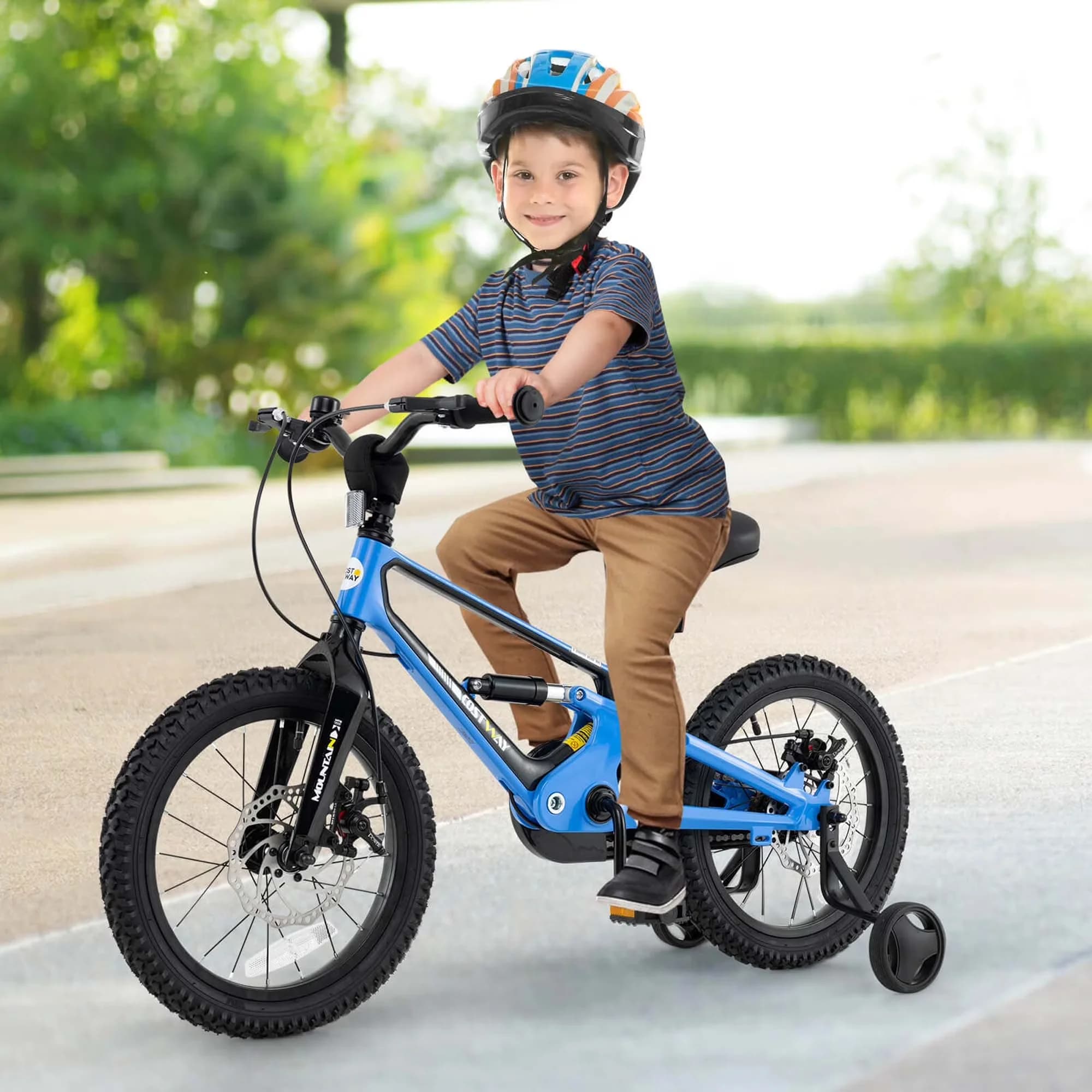 Kids Bike Stylish with Adjustable Seat, 16 Inch Children Bicycle - Blue Model A24D62