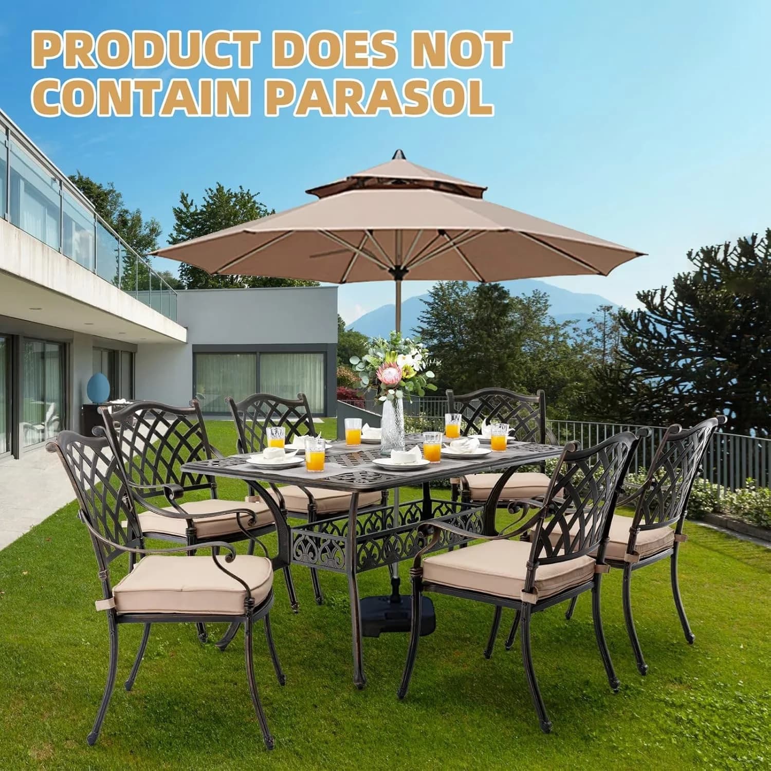 Versatile Patio Dining Set with Removable Cushion - Cast - Standard Series Model 92D69D