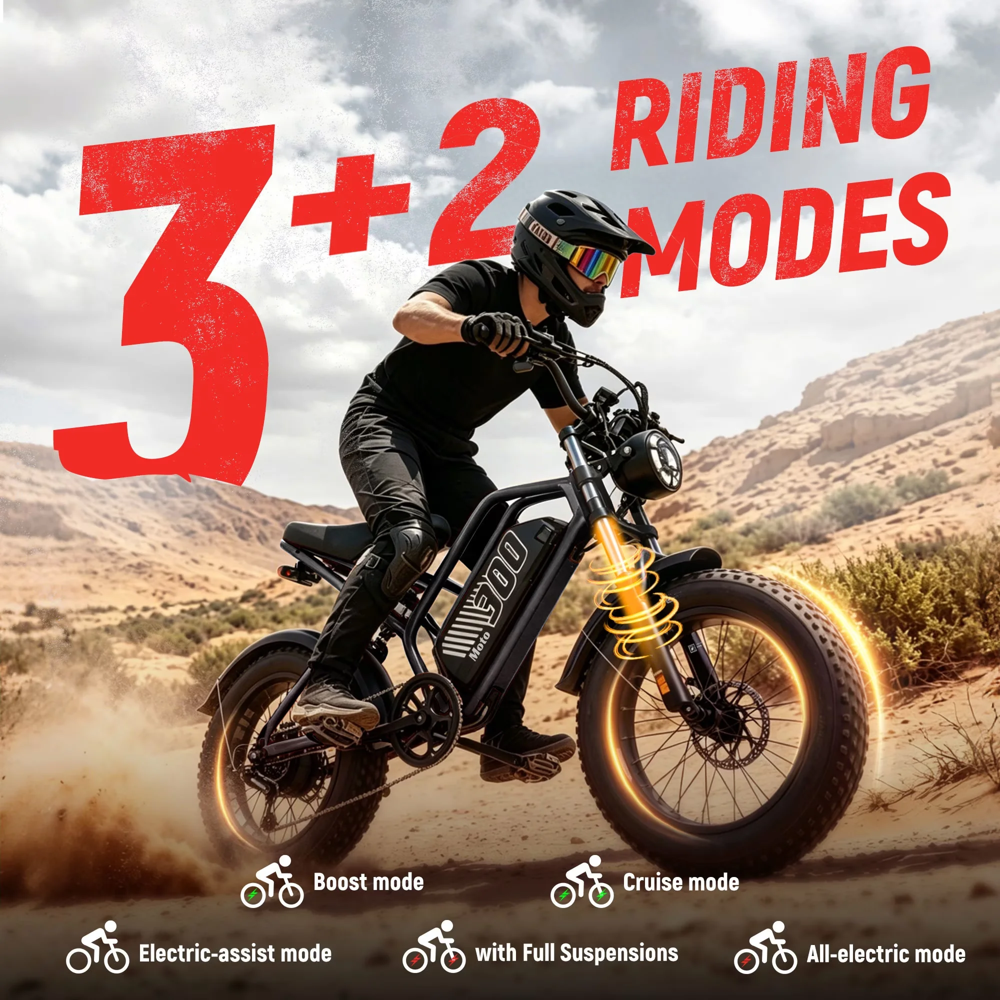 Electric Bike Sleek with Battery, 1500W, 48V - Black - Reliable Performance Model 9340BE