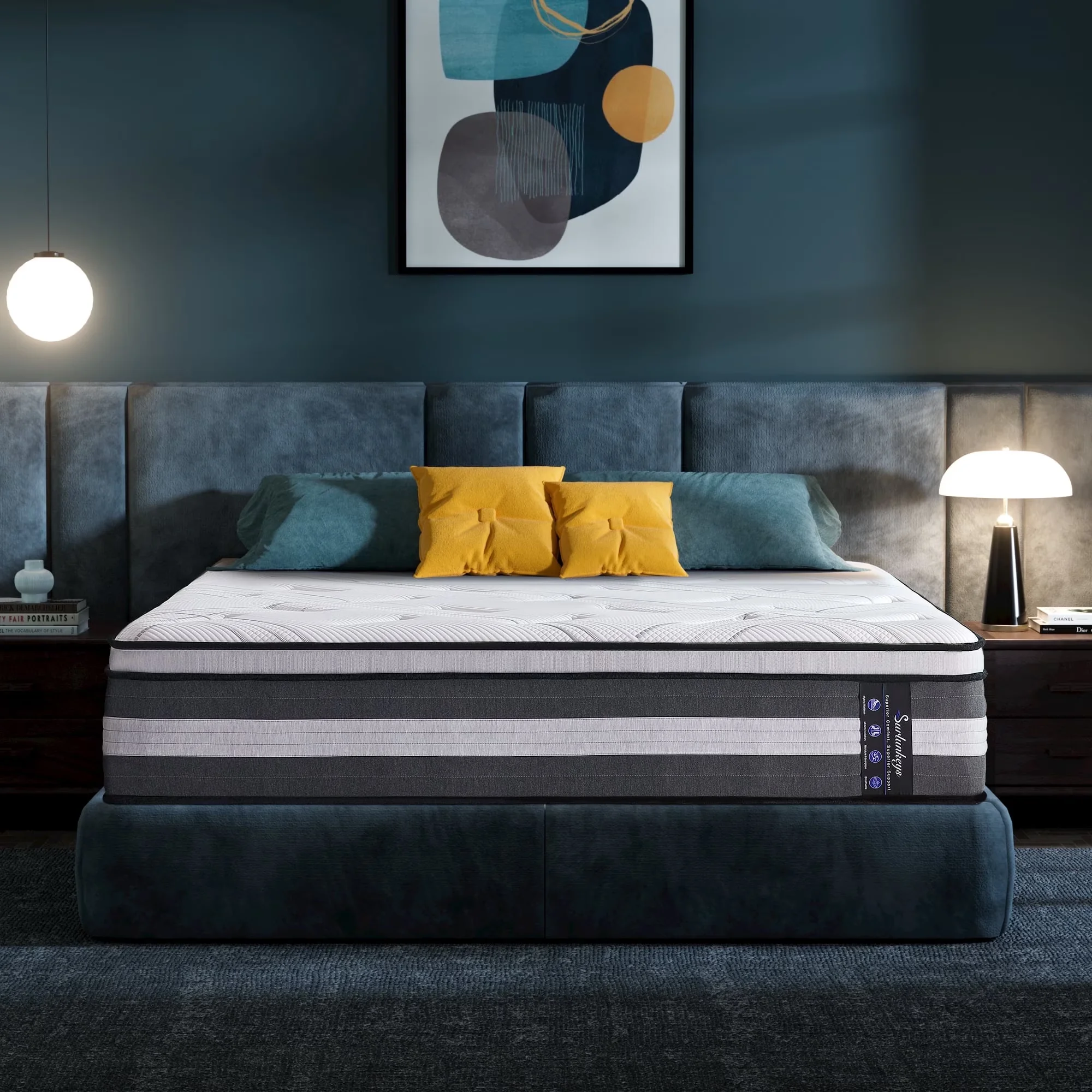 Compact Mattresses Accessory with Mattress-In-A-Box, Memory Foam Mattress - Memory Foam; Pocketed Coils White Model 48BA03
