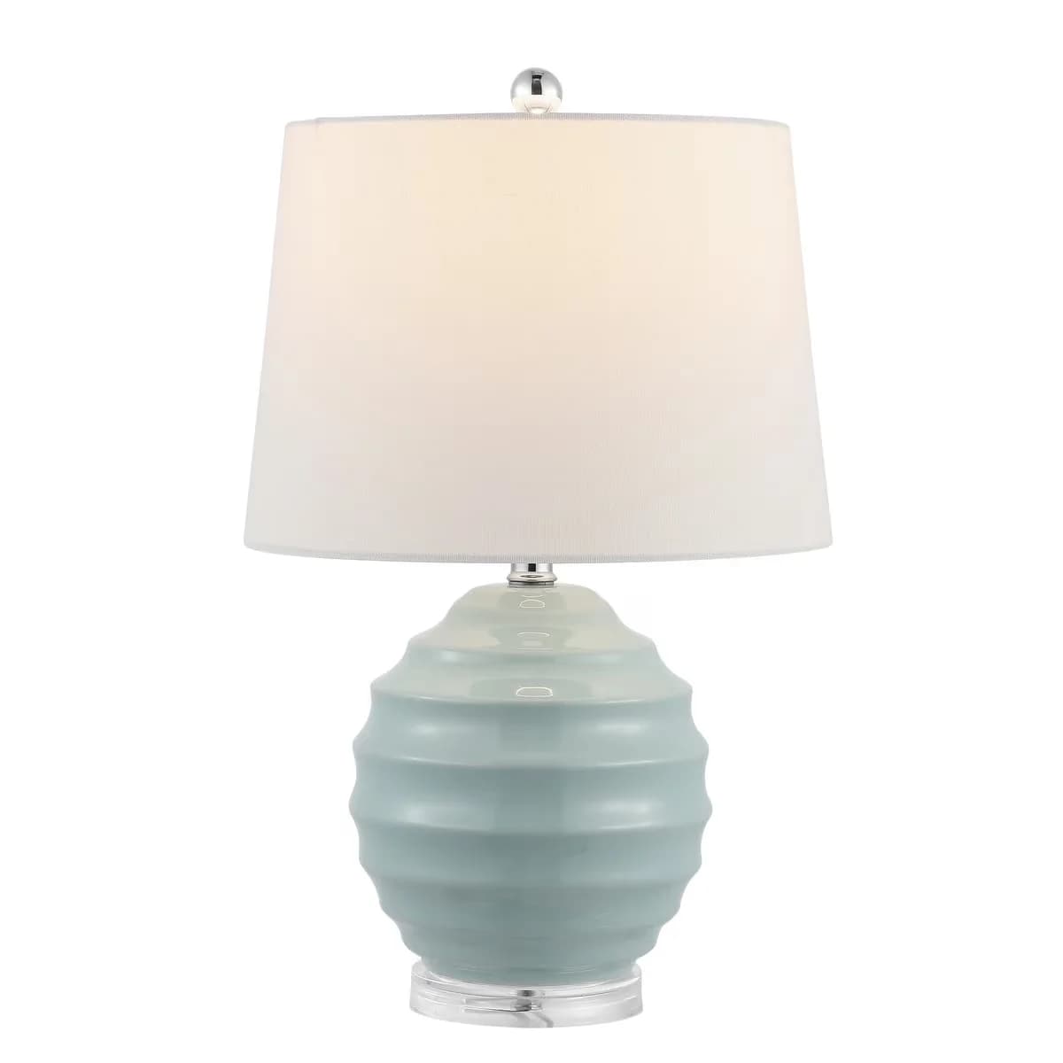 Durable Lamp Set with Incandescent, Modern, Wembli 22 in. Contemporary Table Lamps - Off-White Ceramic Model 570705