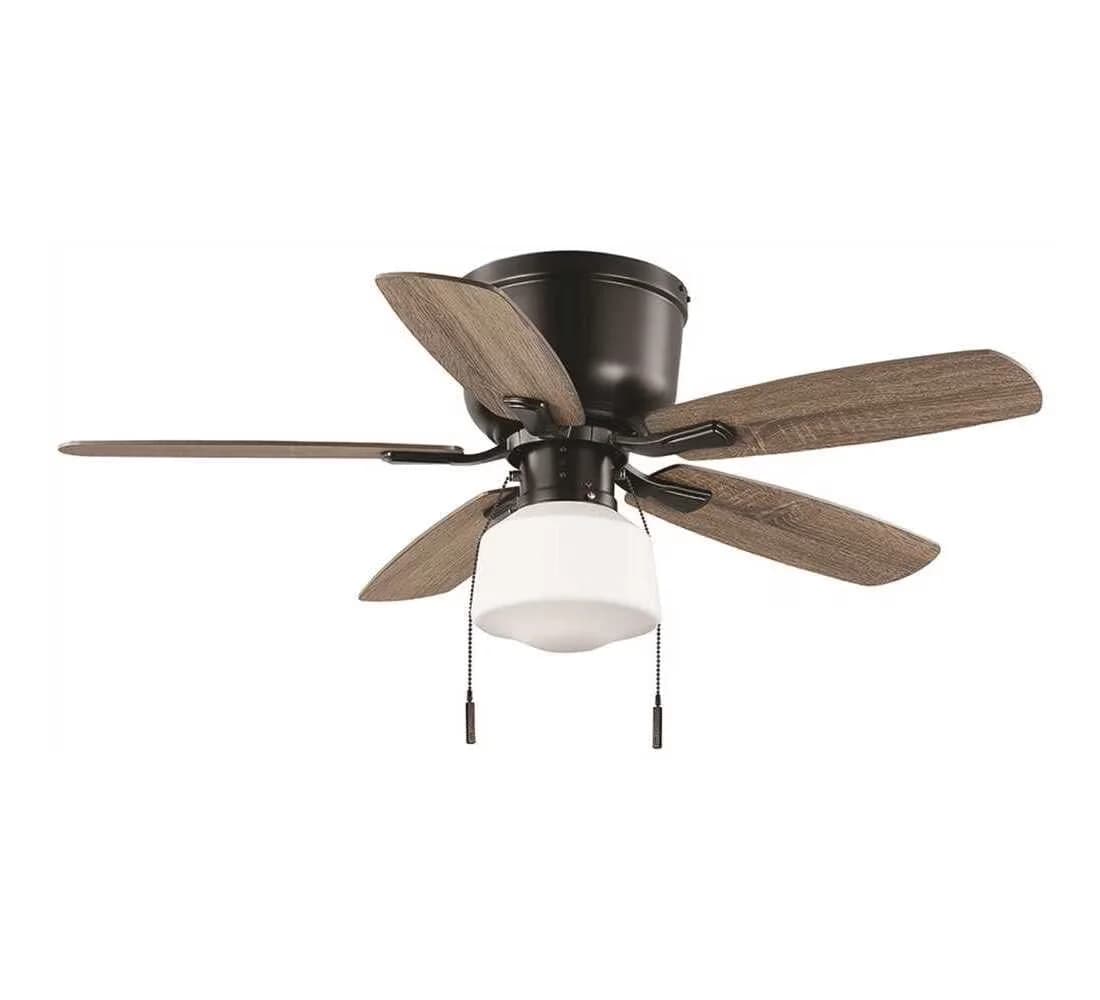 Professional Ceiling Fan with LED, Reversible Blades - Frosted White Plastic Black Model 9AC3A6
