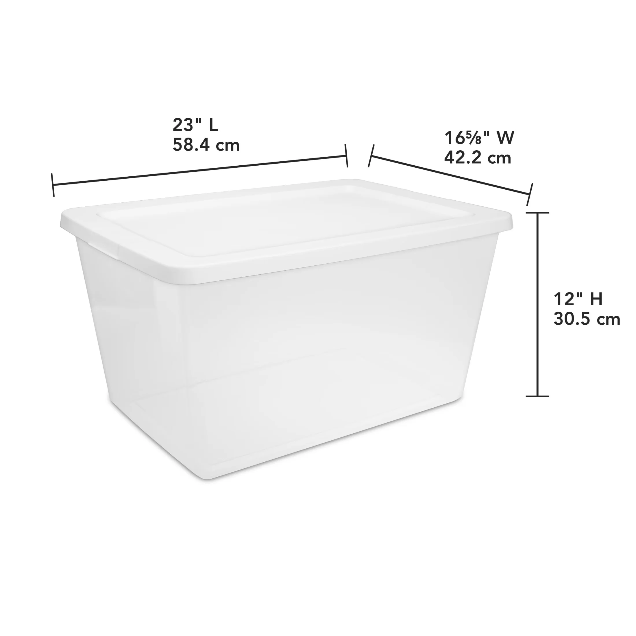Premium Garage Storage Supply with Stackable, Snap-On Lid, White - White Plastic Model BC2EE4