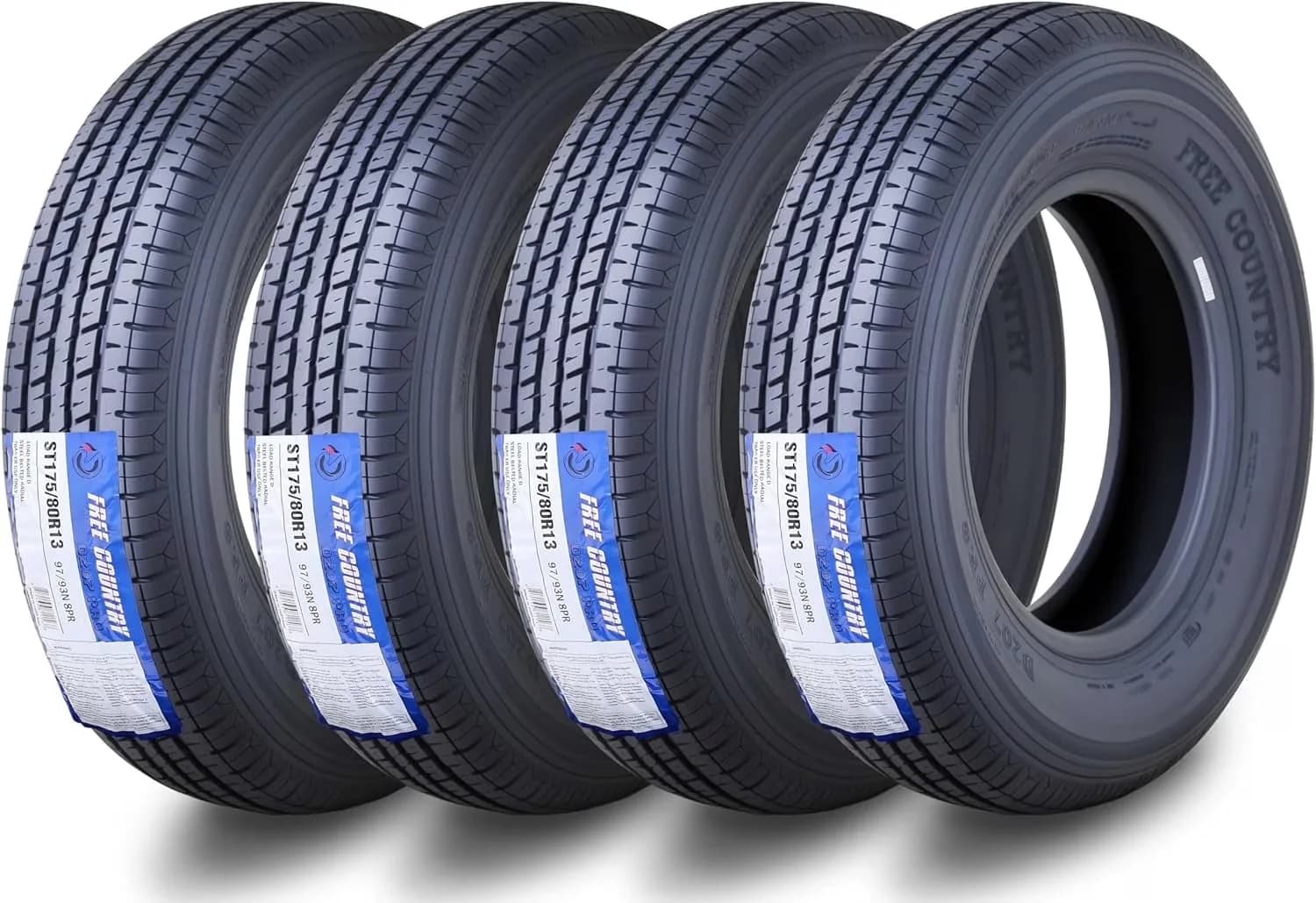 Sleek Trailer Tire with Rim Width: 5", Load Range: D, Ply Rated: 8 - ST175 Model FB936E