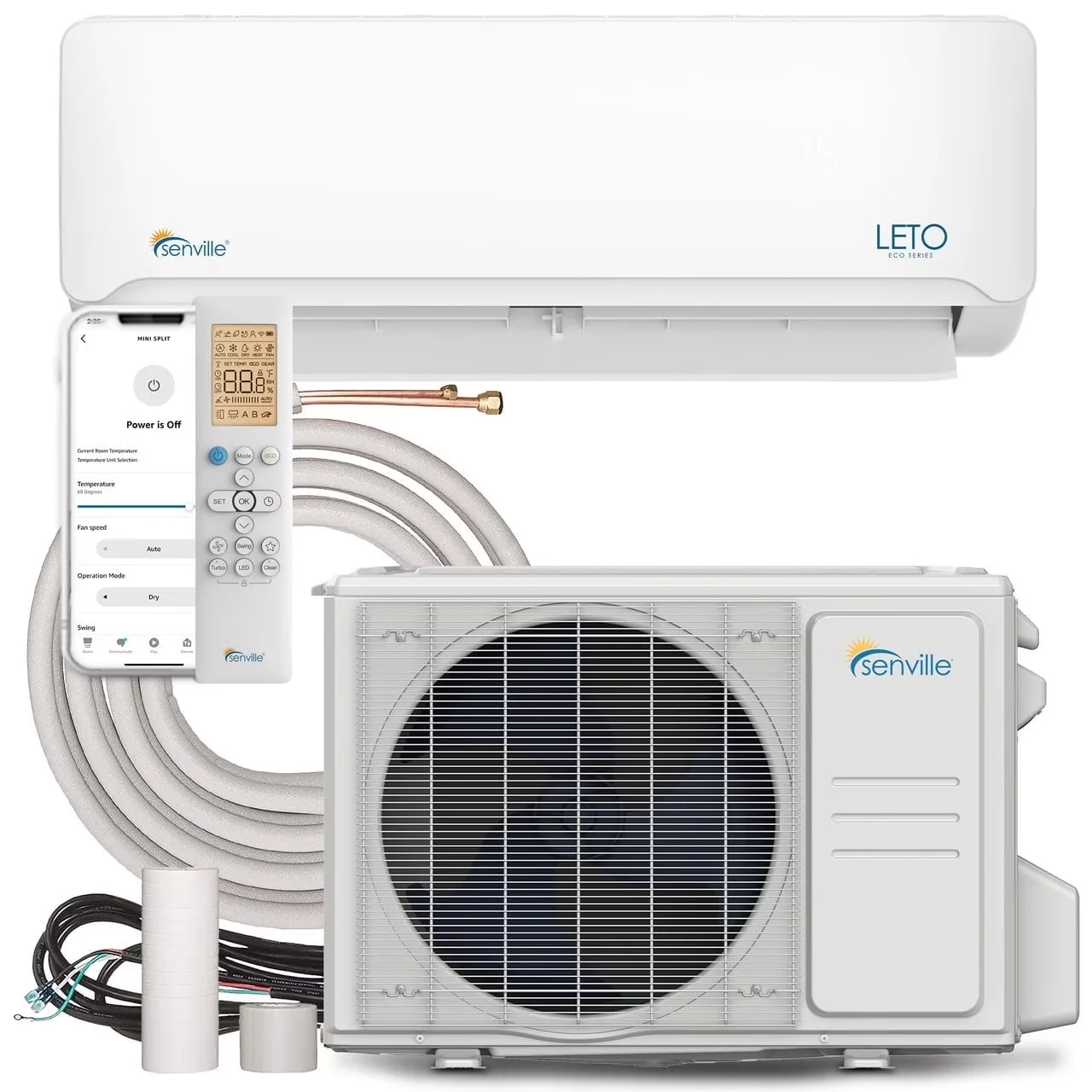 Modern Air Conditioner with 18000 BTU, 230V, 18000 BTU Mini Split Heat Pump - White Model 01FA98