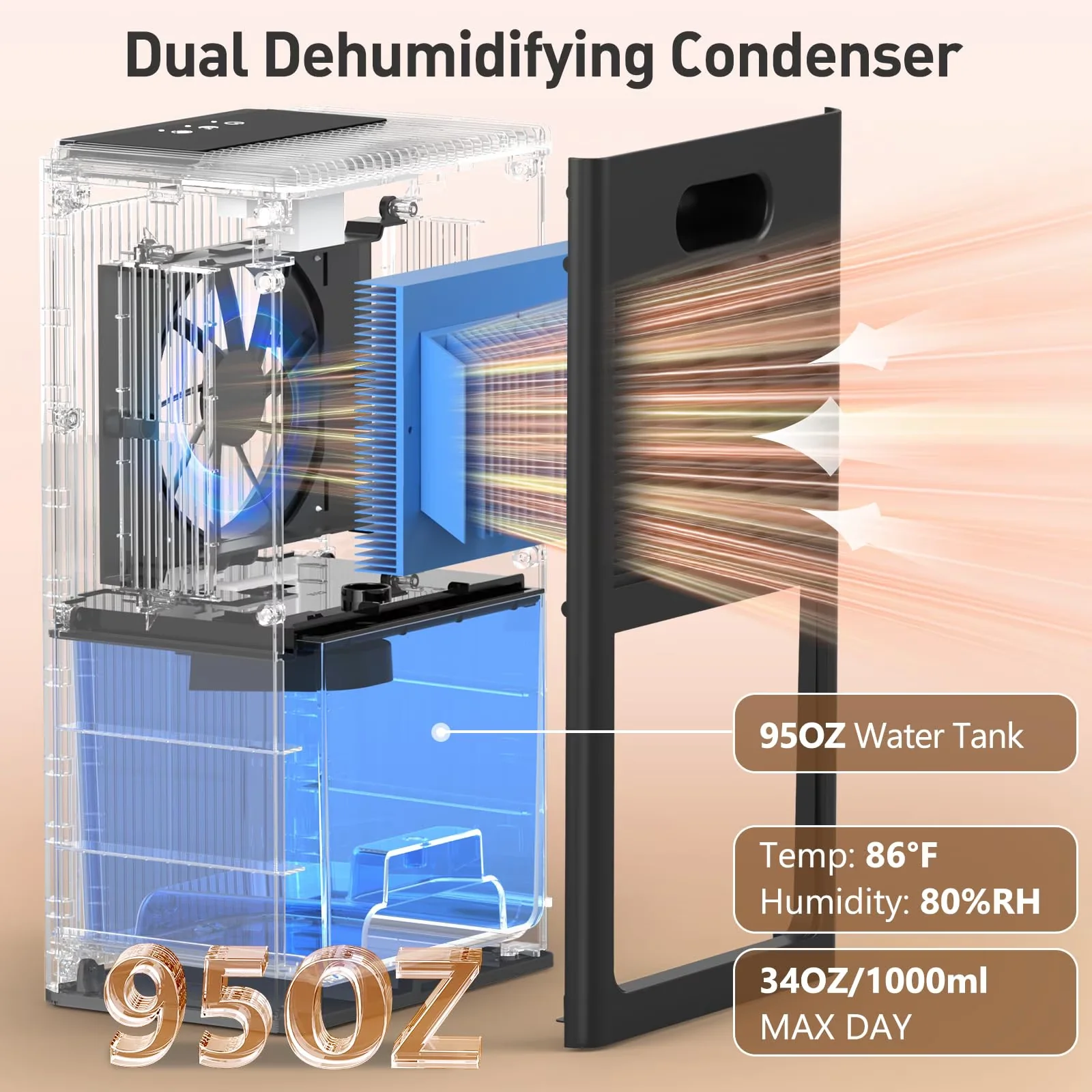 Dehumidifier Professional with CT11, Open Box, 95Oz Capacity - Built to Last Model 44BE9F