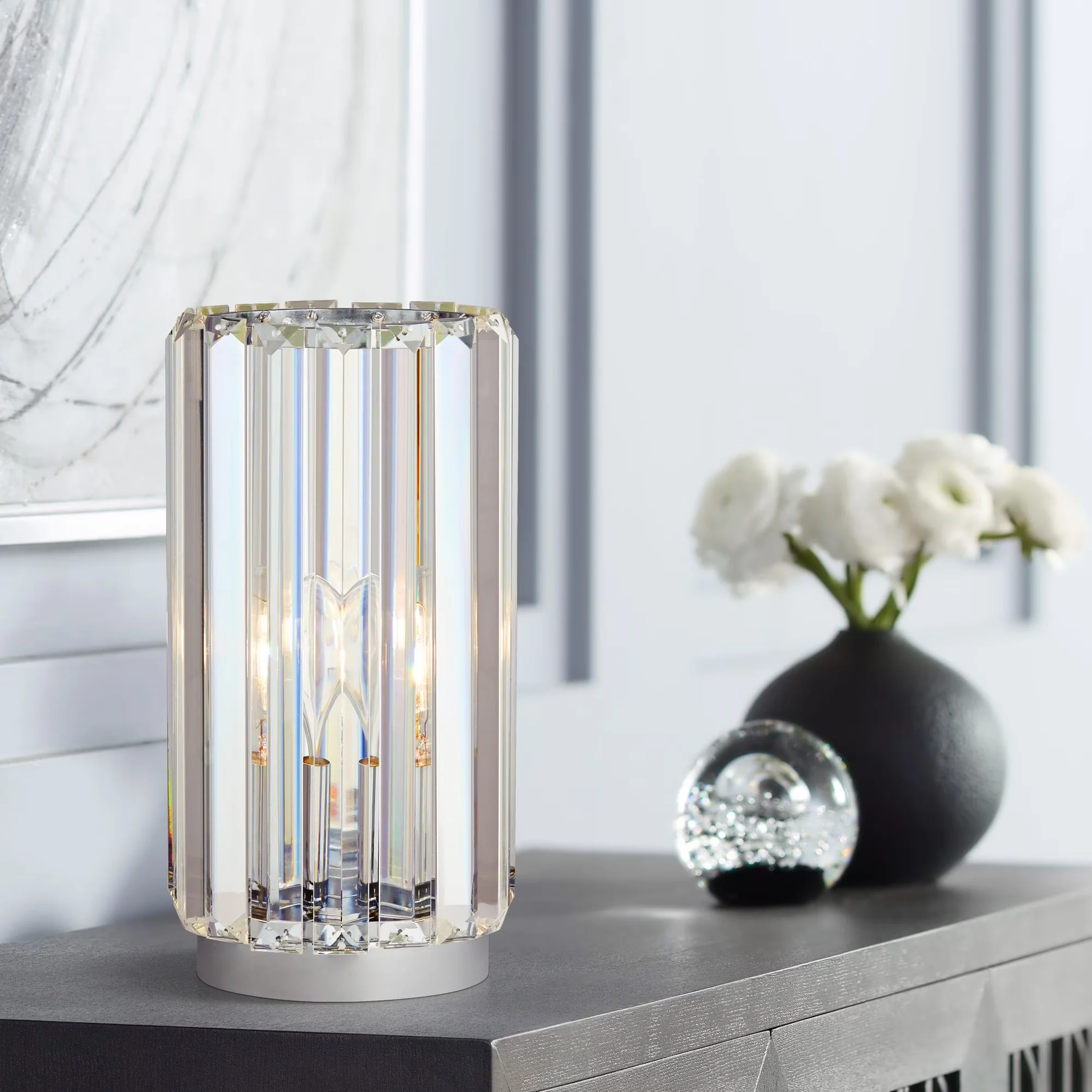 Reliable Table Lamp with Incandescent, Contemporary, Standard Lamps - Crystal Clear for Bedroom, Office Model 10FB45