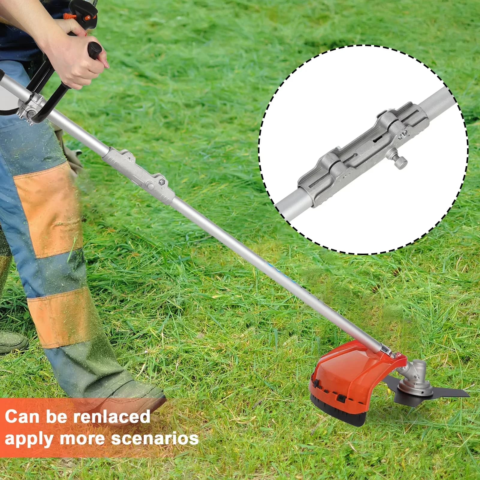 Essential String Trimmer with Extendable, 10-Inch Brush Cutter, 52cc Gas - Orange Model 2612F5