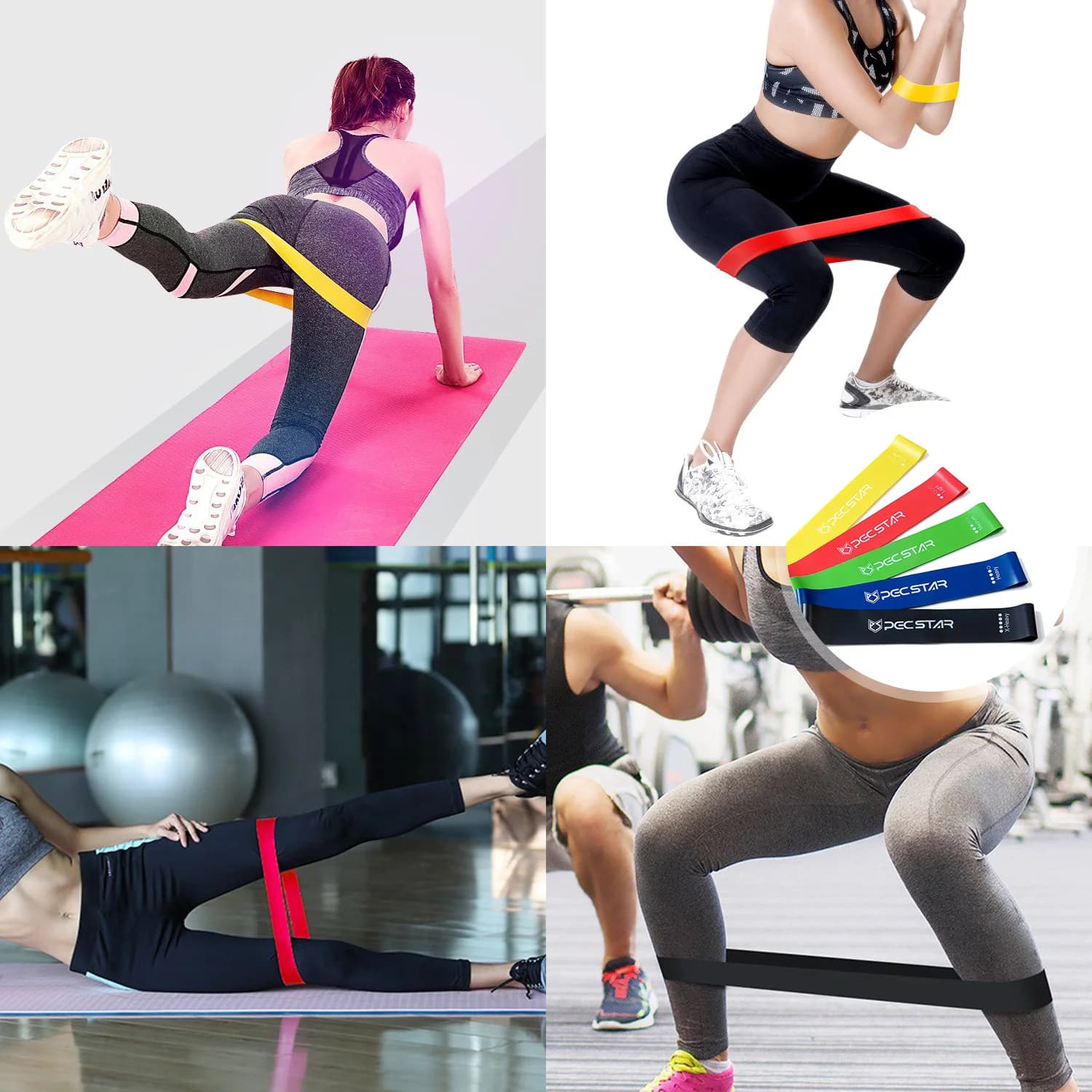 Home Gym Accessory Stylish with Anti-Slip, Resistance Bands, 12-inch Fitness Bands - Rubber Black Model B3CFF7