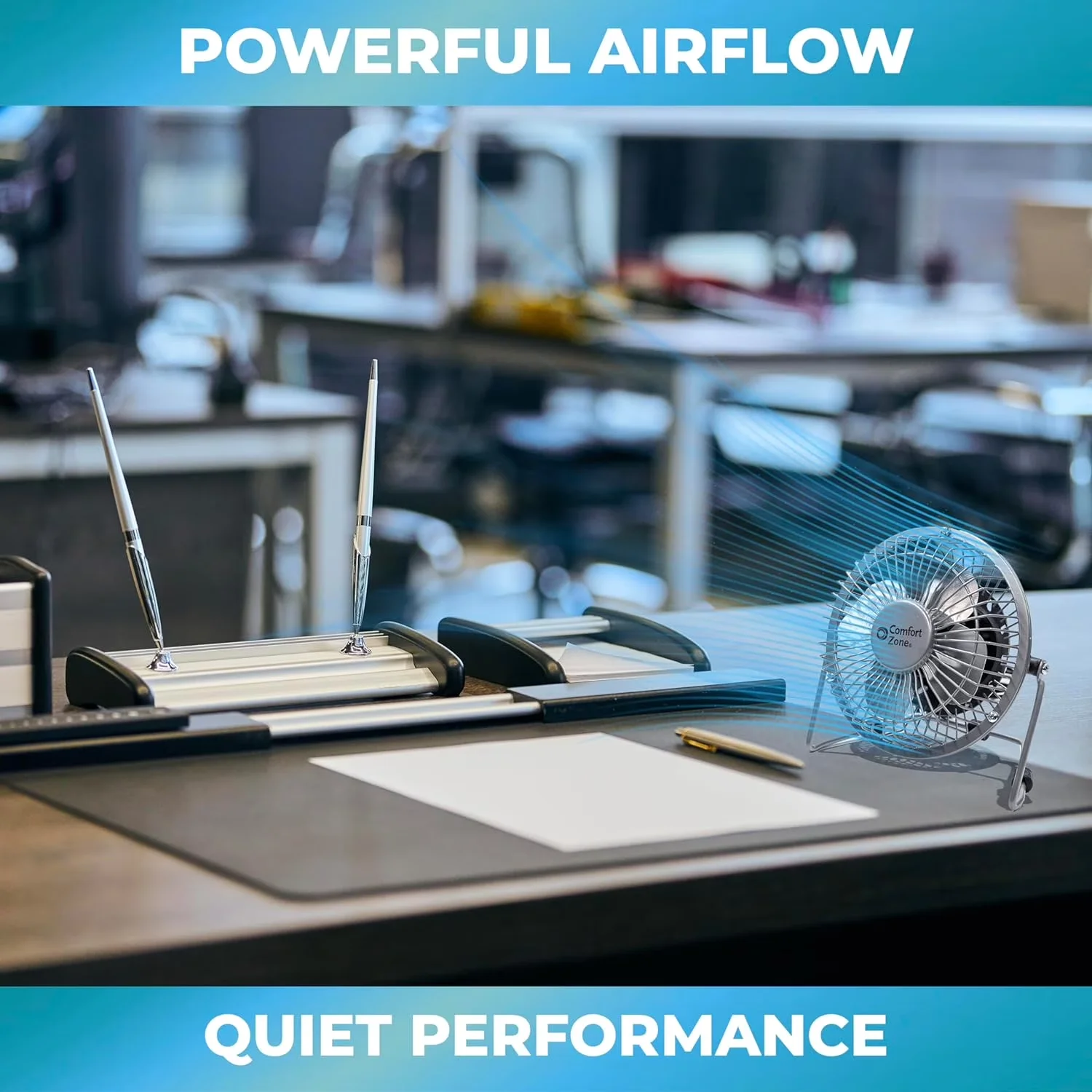 Reliable Fans In Cooling with Rotating Head, 4" Metal Portable Desk Fan - Metal Model D912ED
