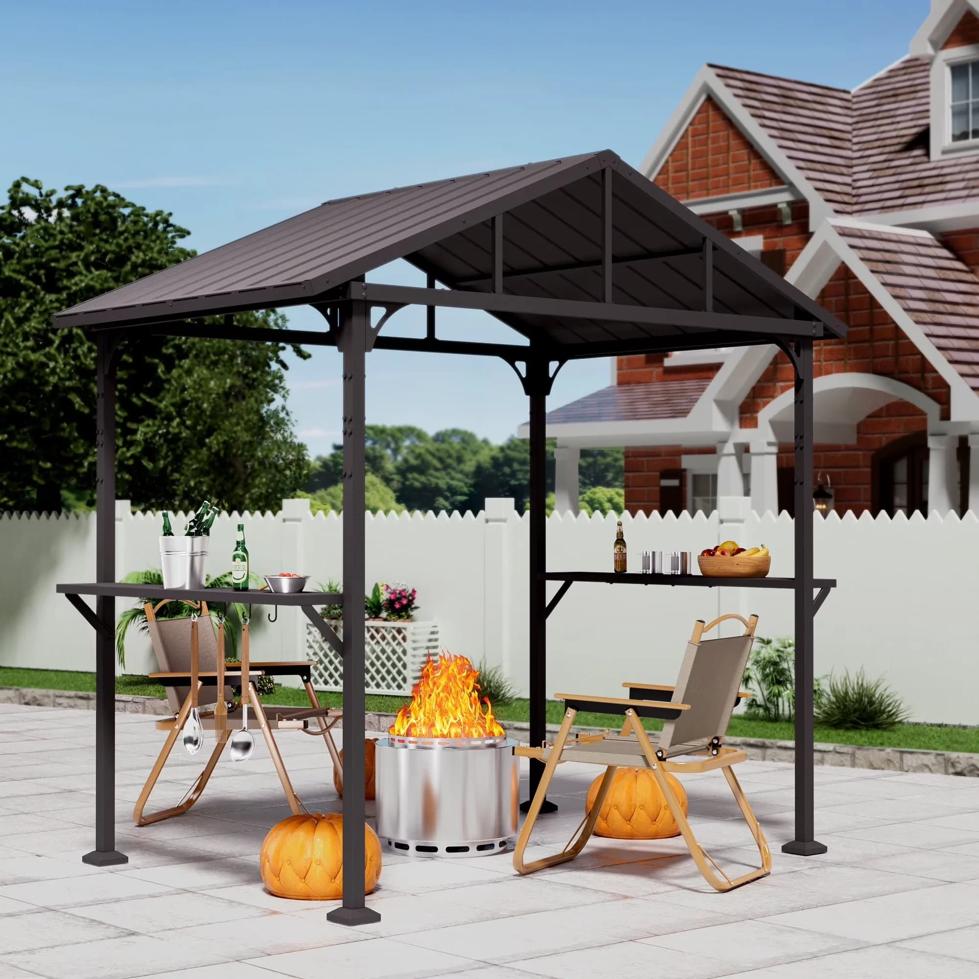Outdoor Heating Sleek with Fade Resistant, Smokeless - Stainless Steel Black Model 4D0DCA