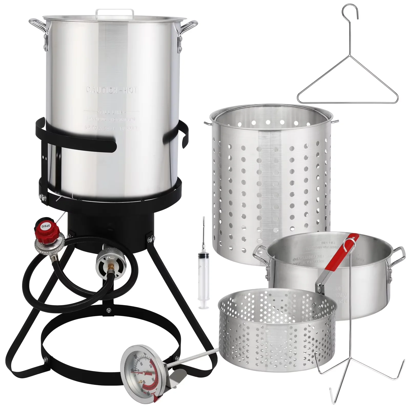 Outdoor Fryer Sleek with 54000 BTU - Aluminum Silver 30QT - Satisfaction Guaranteed Model 034833