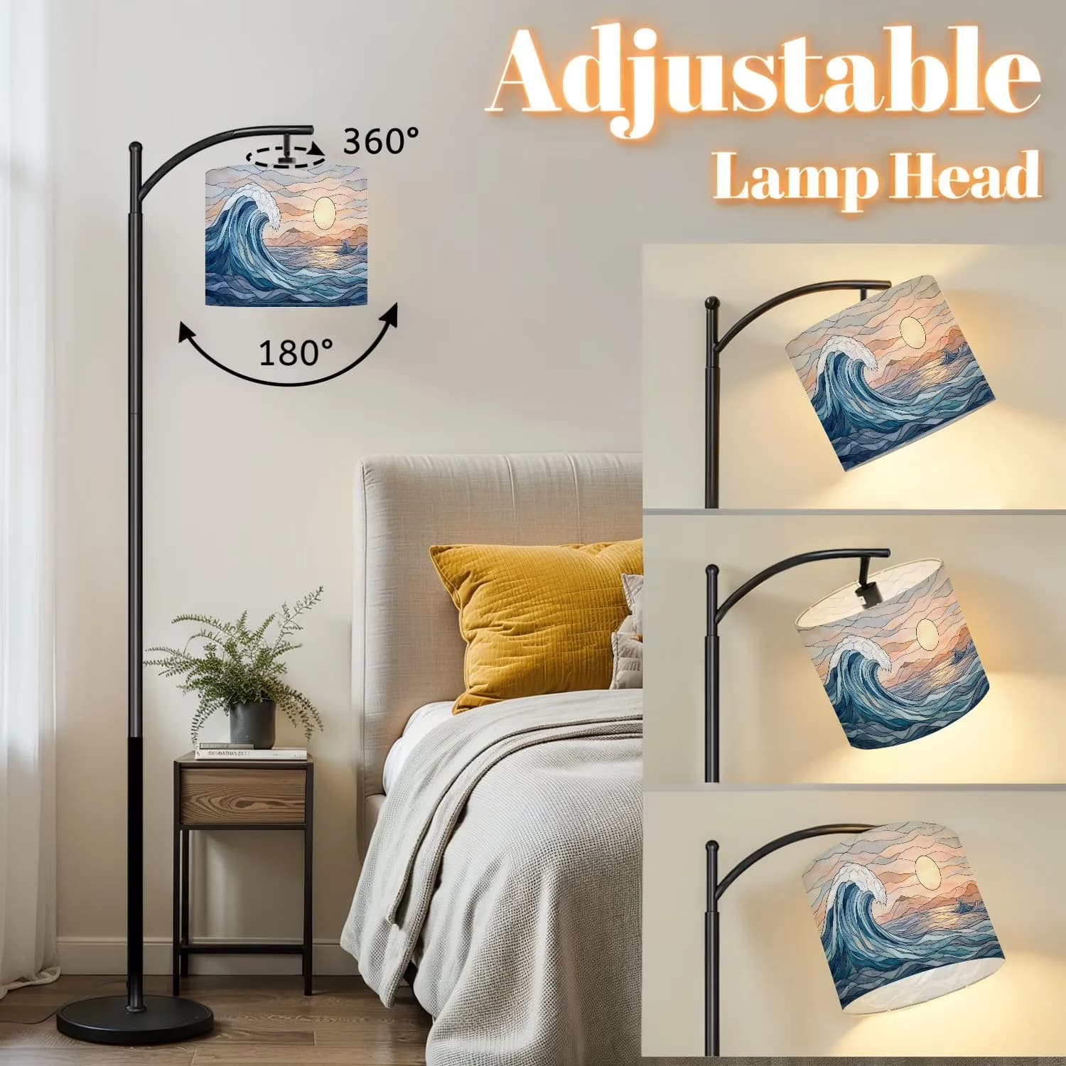 Reliable Floor Lamp with LED, Adjustable Height - Metal Multicolor for Bedroom Model E797B1