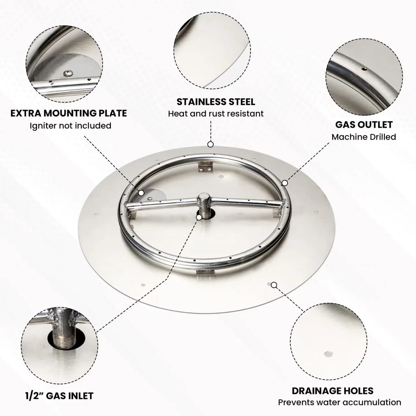 Reliable Outdoor Heating with 90000 BTU, Fade Resistant, Weatherproof - Stainless Steel Stainless Steel Model 6CF7D3